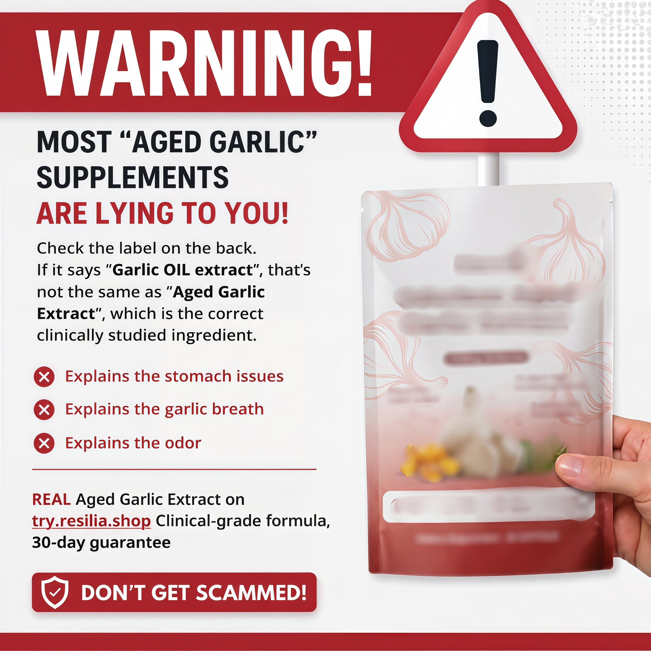 Garlic Supplement Reviews Facebook ad