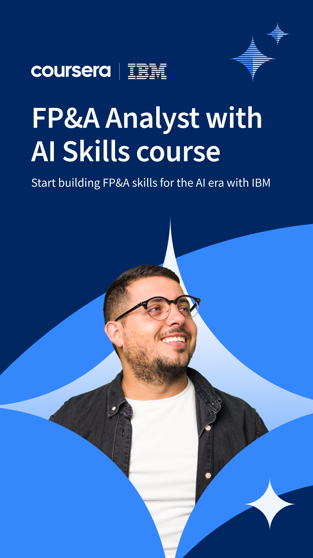 Coursera Facebook ad: Start your finance career with IBM