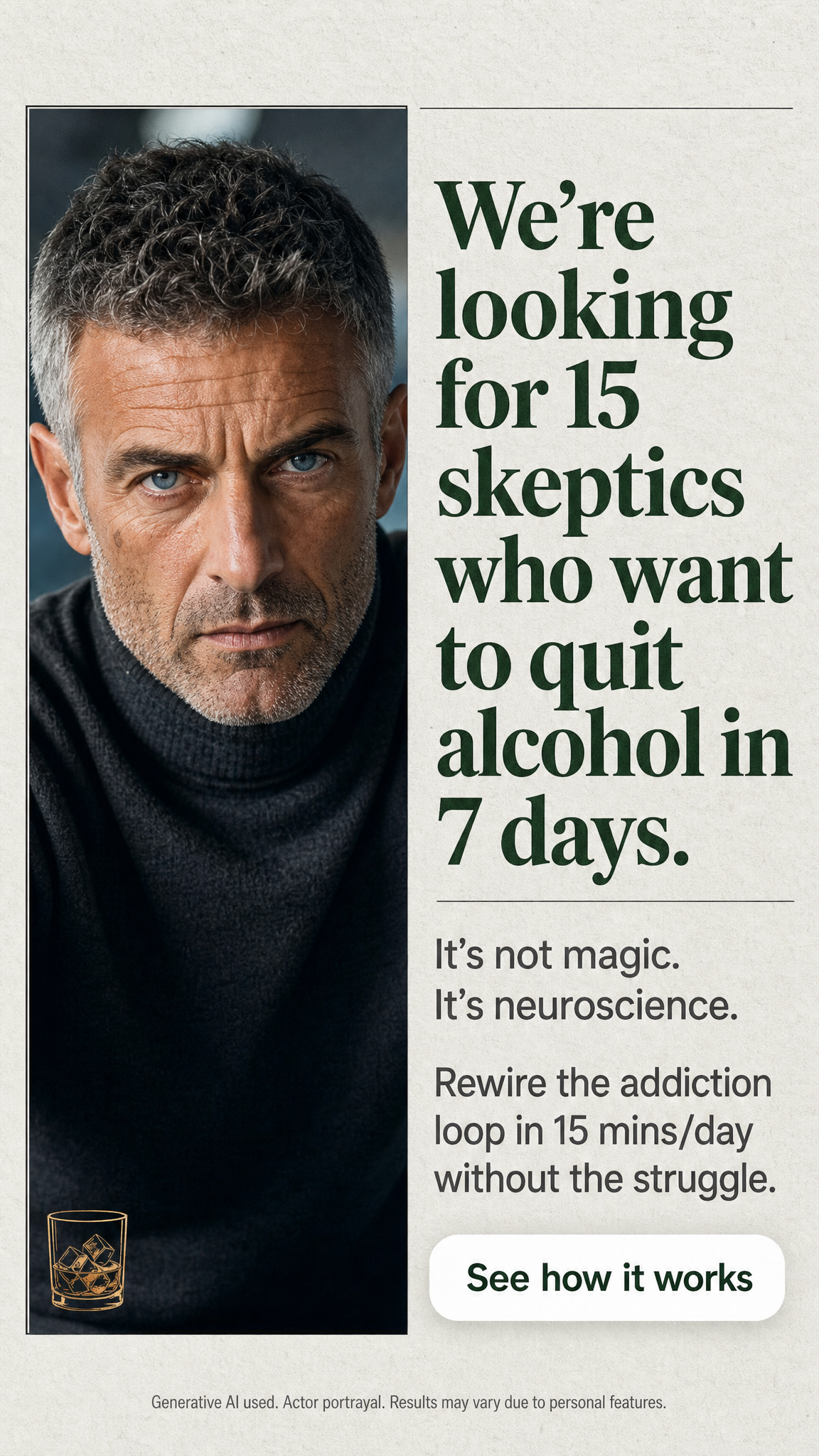 Hypnosis to Stop Drinking Facebook ad