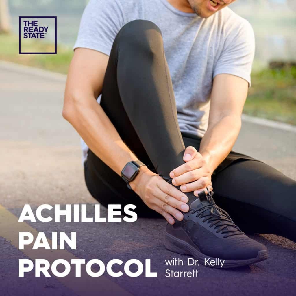 The Ready State Facebook ad: Struggling with severe Achilles tendinopathy pain?