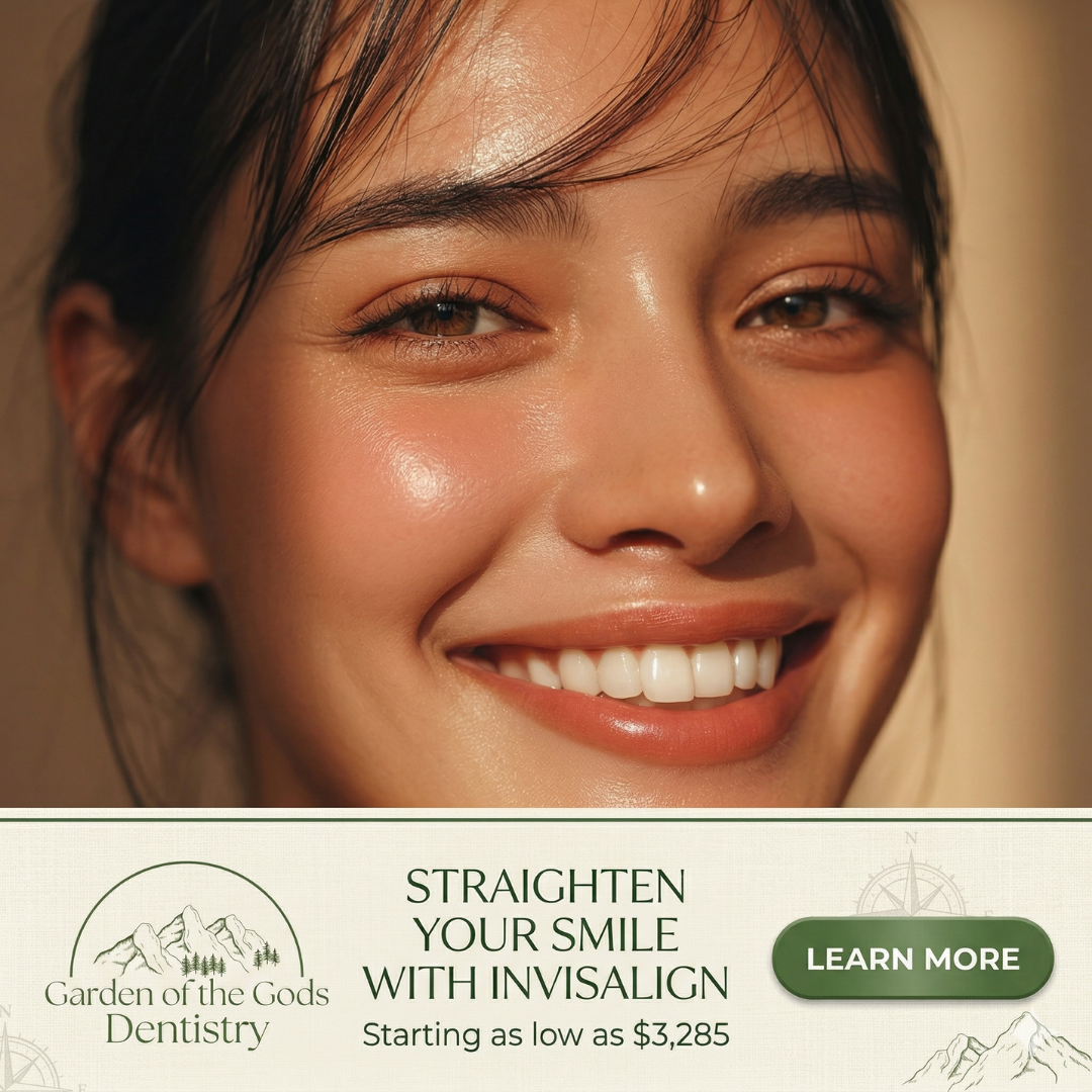 Garden of the Gods Dentistry Facebook ad: Get Invisalign As Low As $3,285 + Free Whitening!