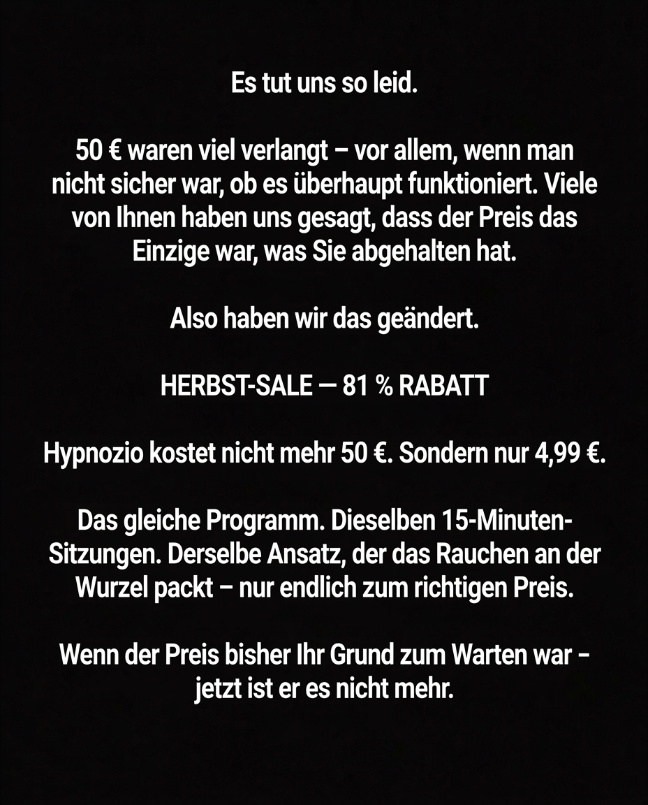 Hypnozio: power of hypnotherapy Facebook ad: Raucherentwöhnung auf eine Weise, die sich tatsächlich…