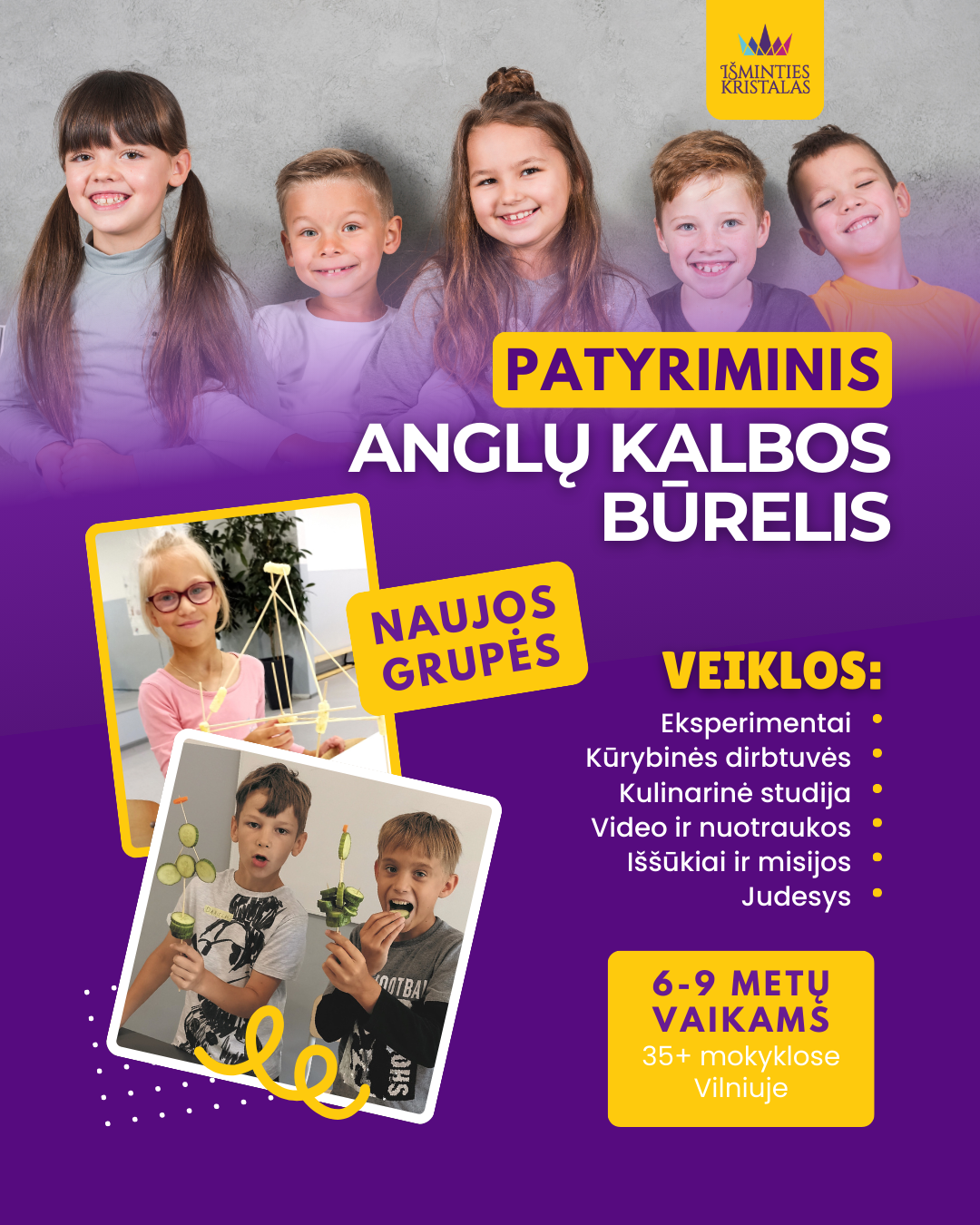 Išminties kristalas - anglų kalba vaikams Facebook ad