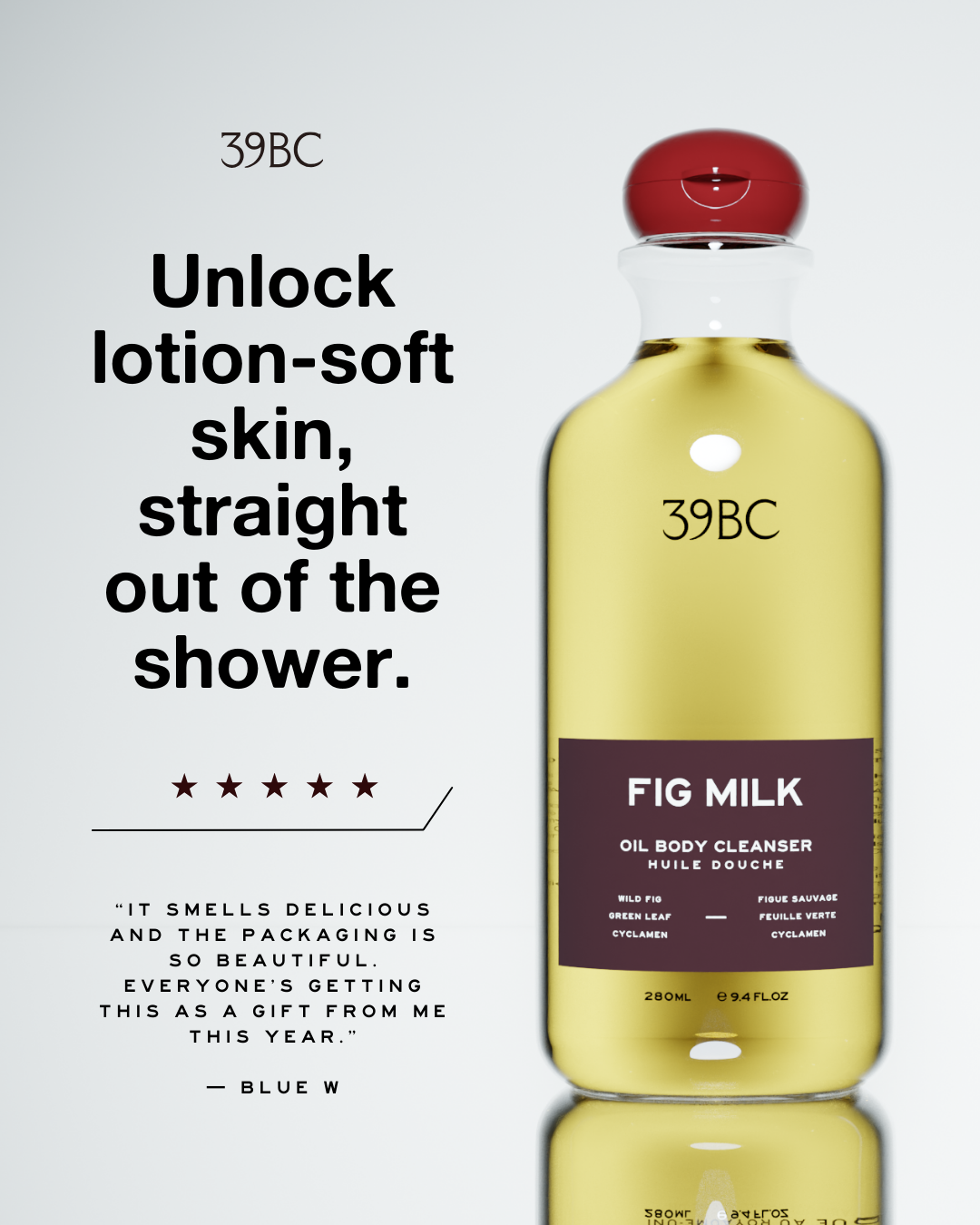 39BC Facebook ad: Fig Milk Oil Body Cleanser