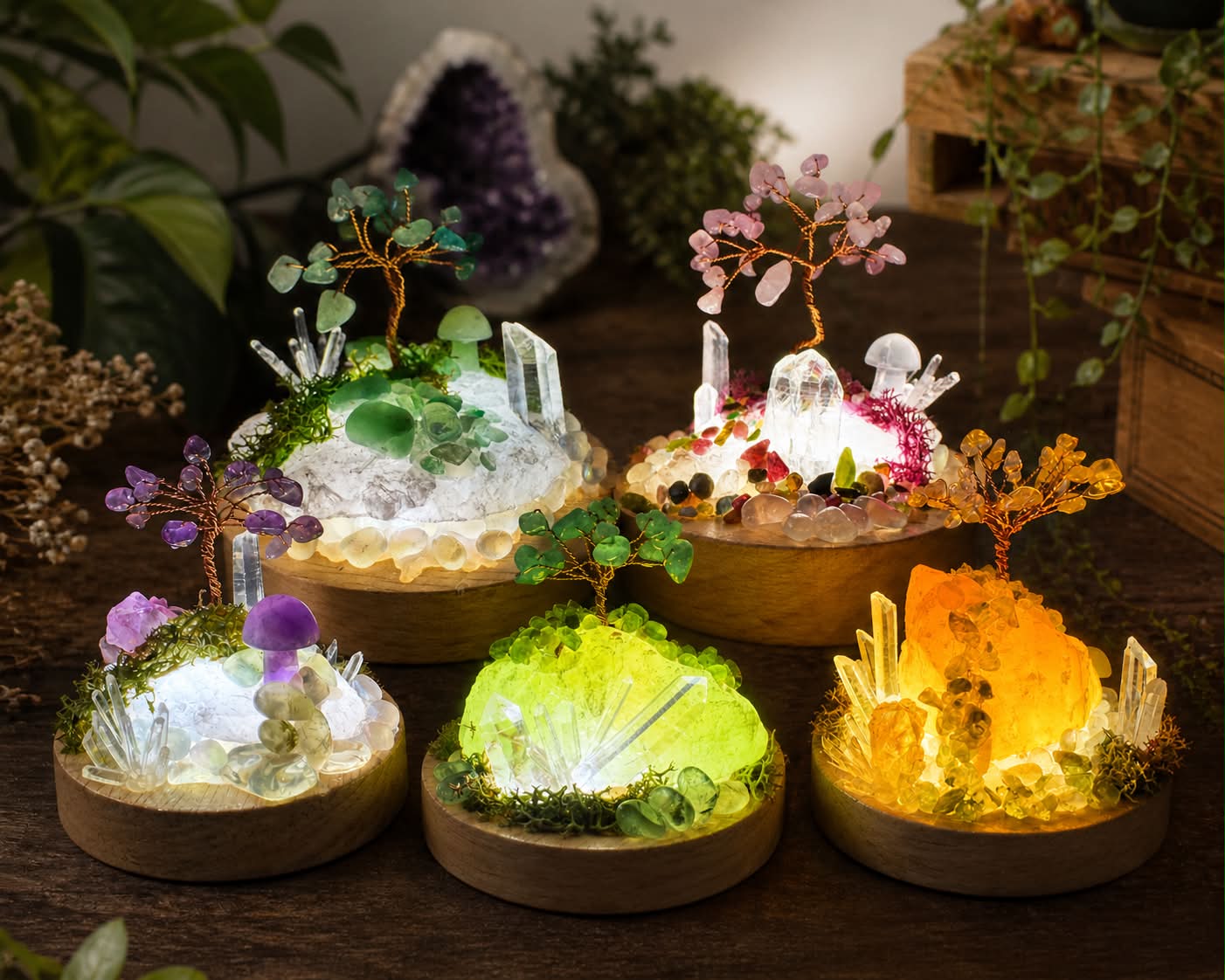 Crystal Goddess NZ Facebook ad: New Crystal lamp gardens available now, each is…