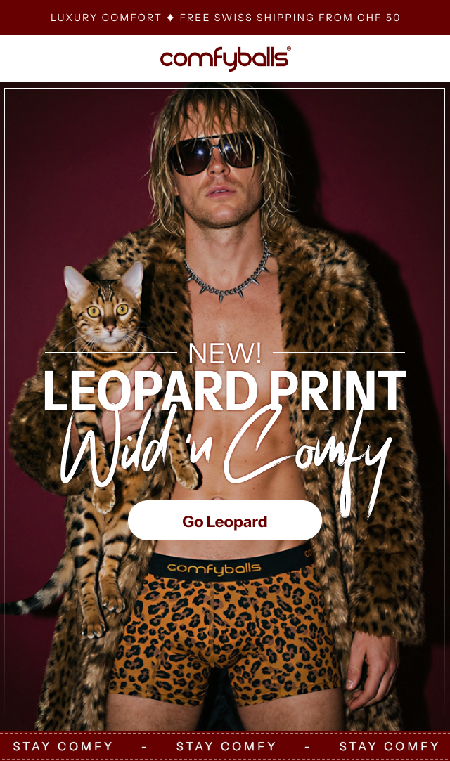 Comfyballs CH Facebook ad: New drop: Wild ’n Comfy