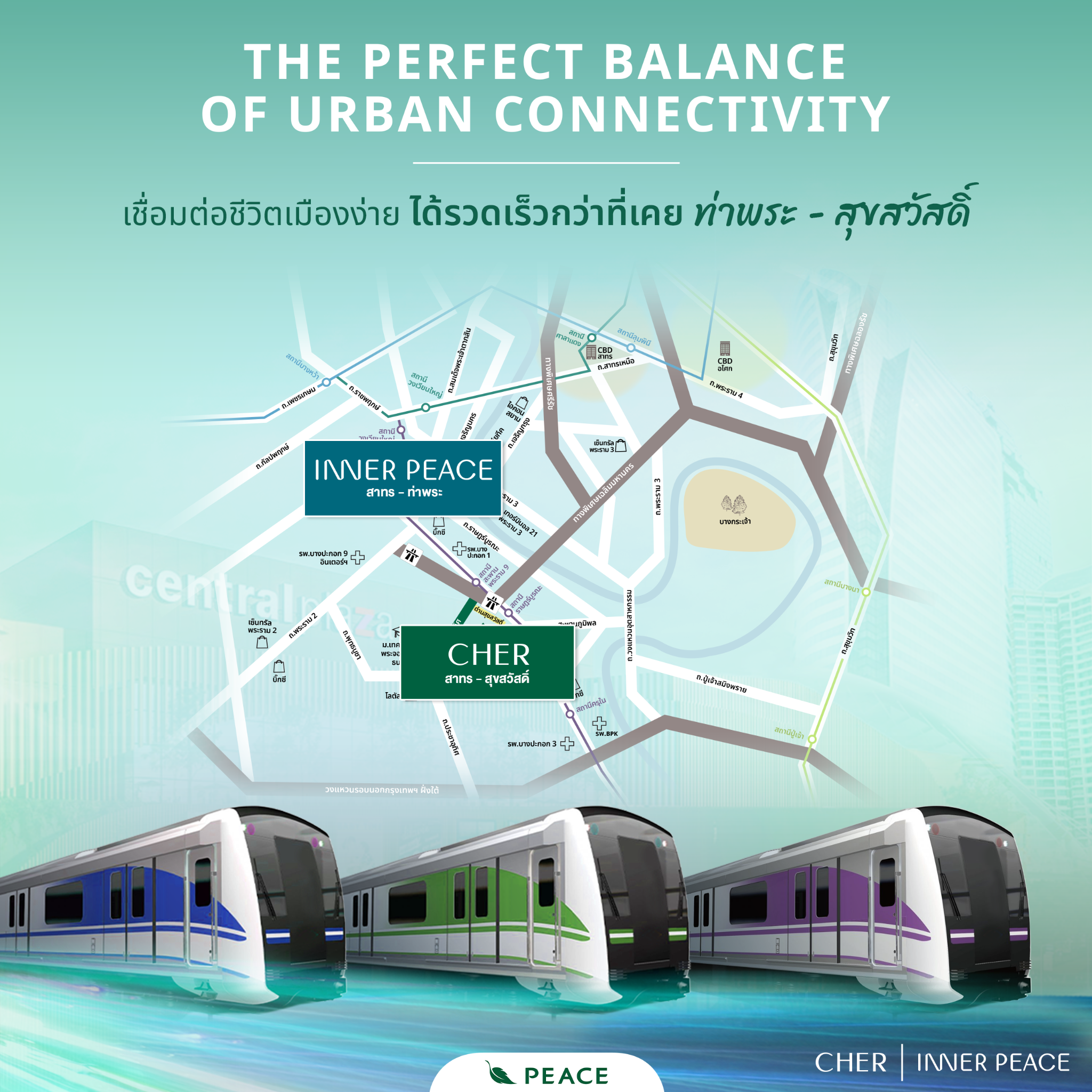 Peace & Living Facebook ad: บ้านทำเลสาทร - ท่าพระ จาก PEACE