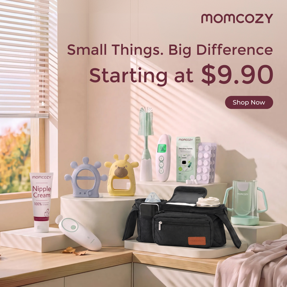 Momcozy Facebook ad: Shop the $9.90 Zone