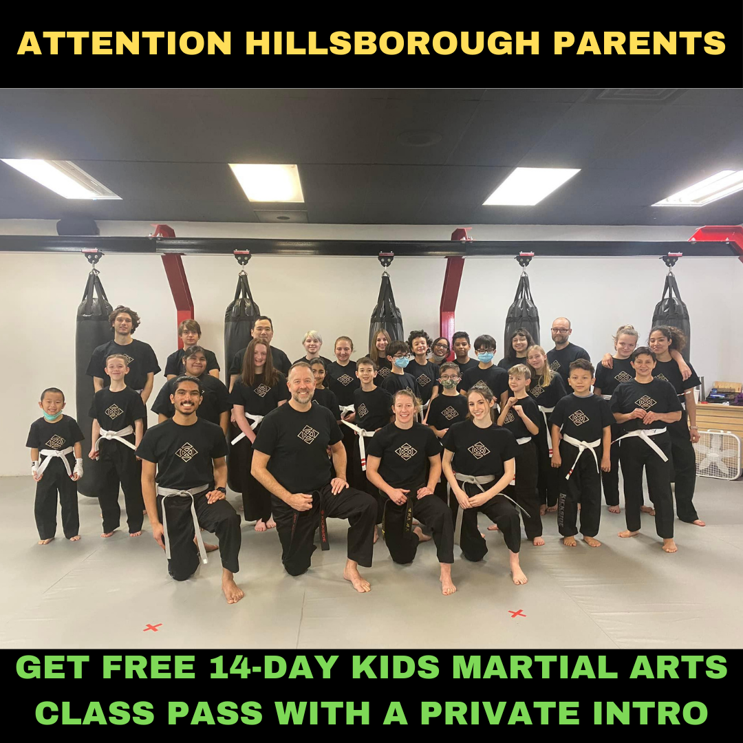 Kickside Martial Arts Hillsborough Facebook ad: Want a FREE 14-Day, Kids Martial Arts Class Pass?