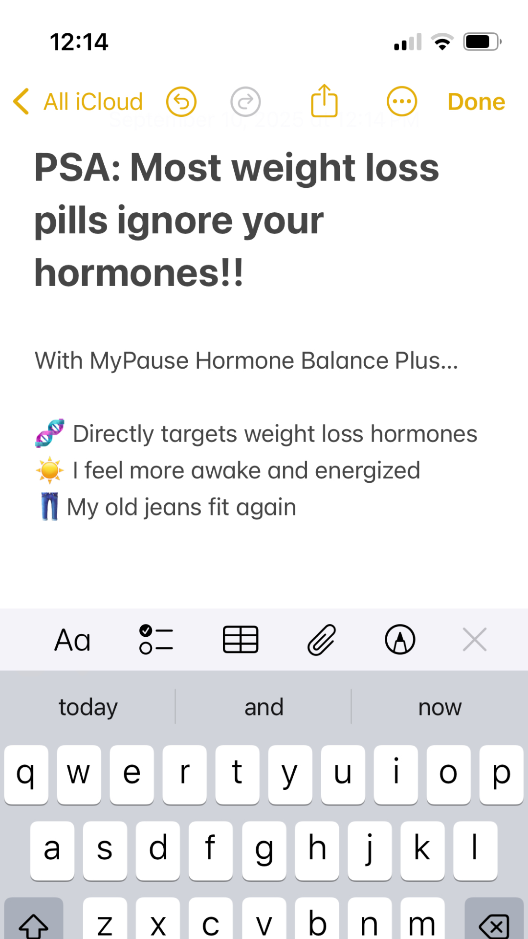 MyPause Health Facebook ad