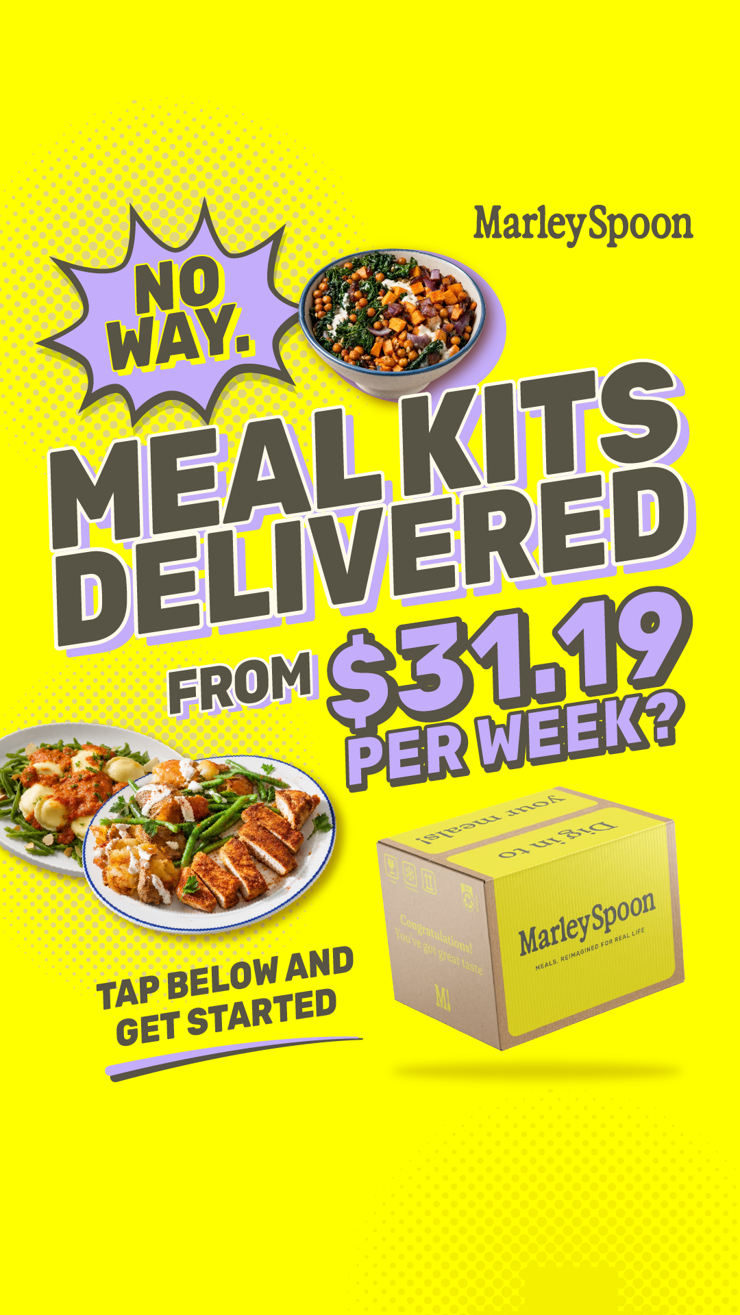 Marley Spoon Facebook ad from Aug 12, 2026