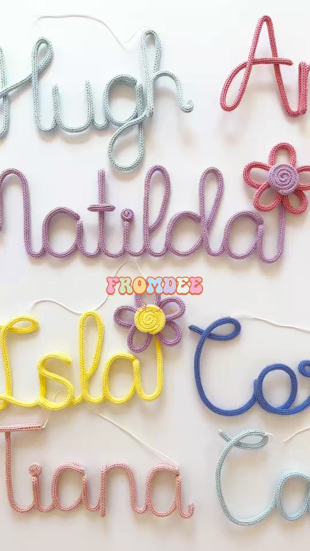 Fromdeestudio Facebook ad: Knitting your name into something magical!