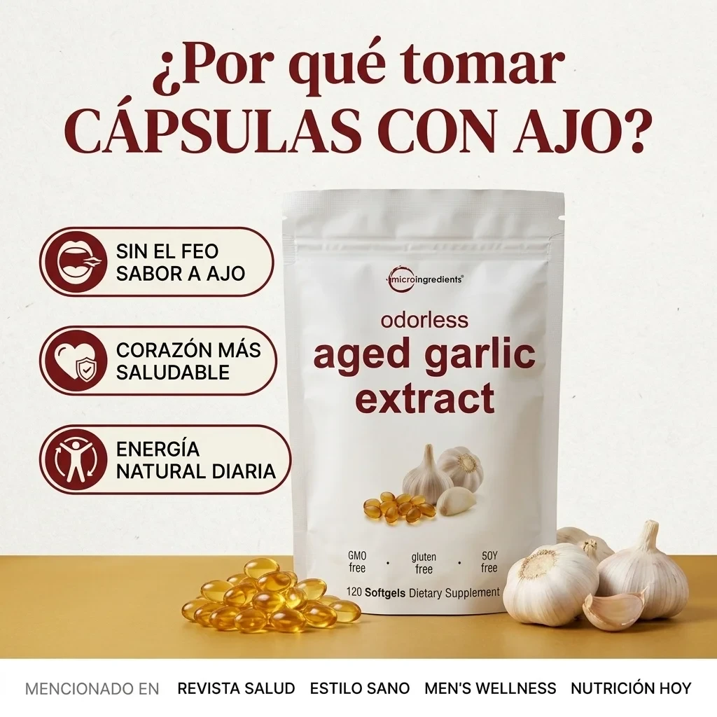 Chespy Facebook ad: Ajo Añejado Premium: 0% Olor, 100% Salud