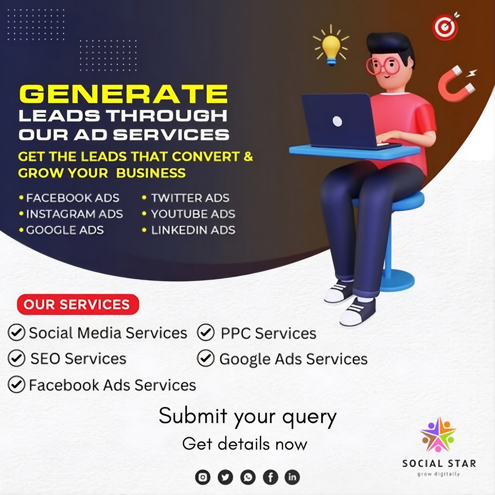 Social Star Facebook ad: Top Google AdWords Services
