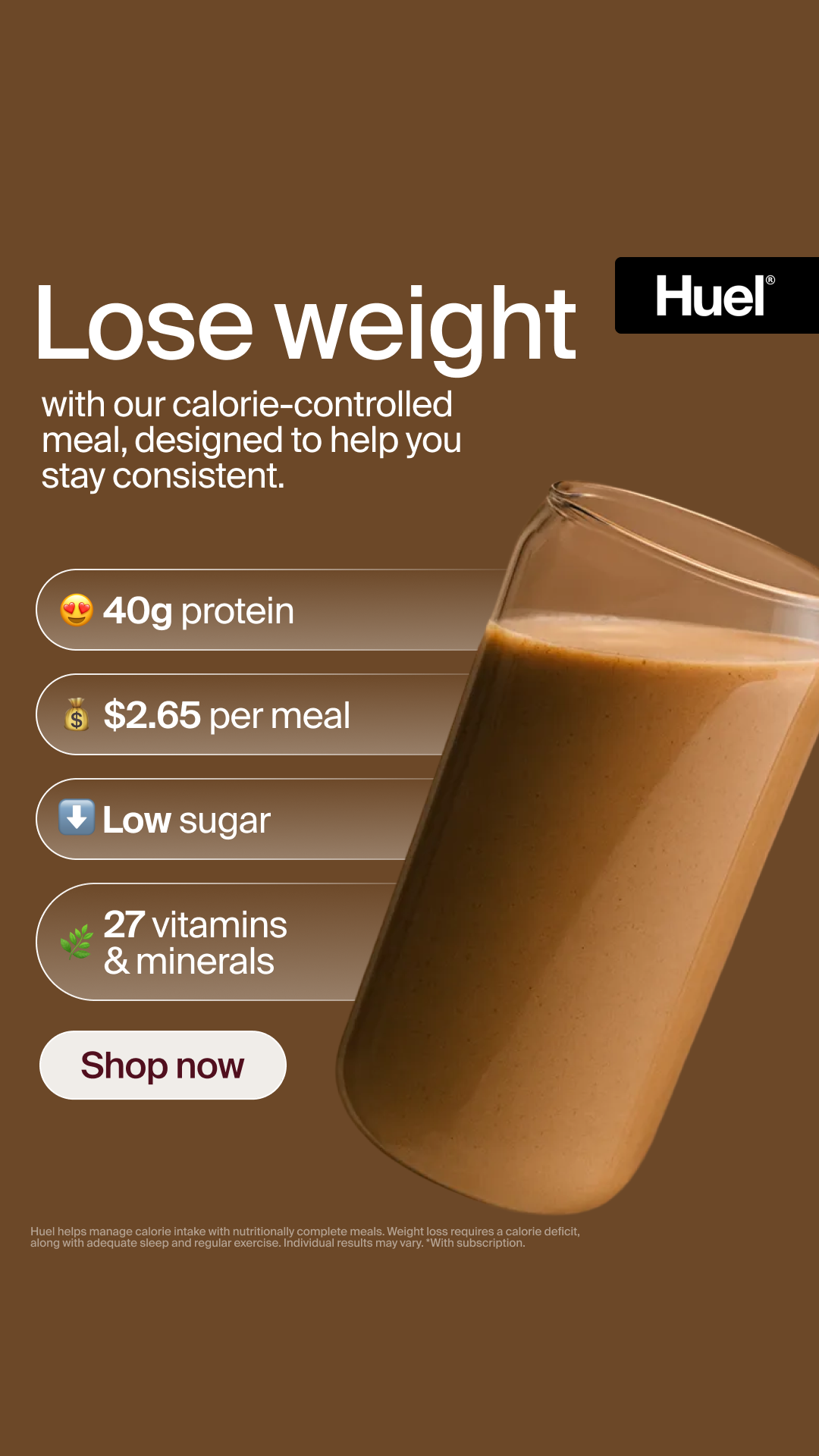 Huel Facebook ad