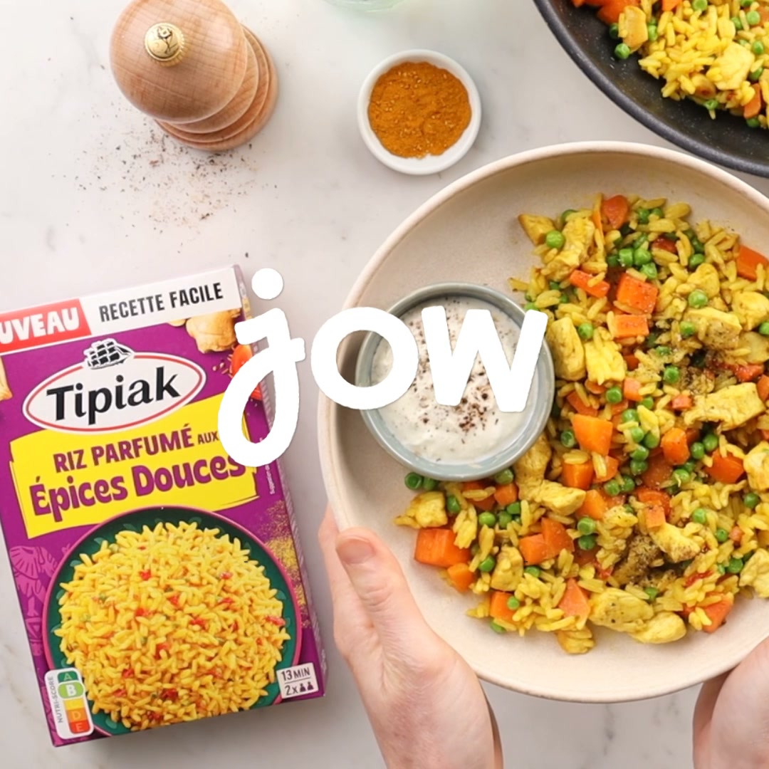 Jow Facebook ad: La recette du Riz sauté au poulet & épices douces