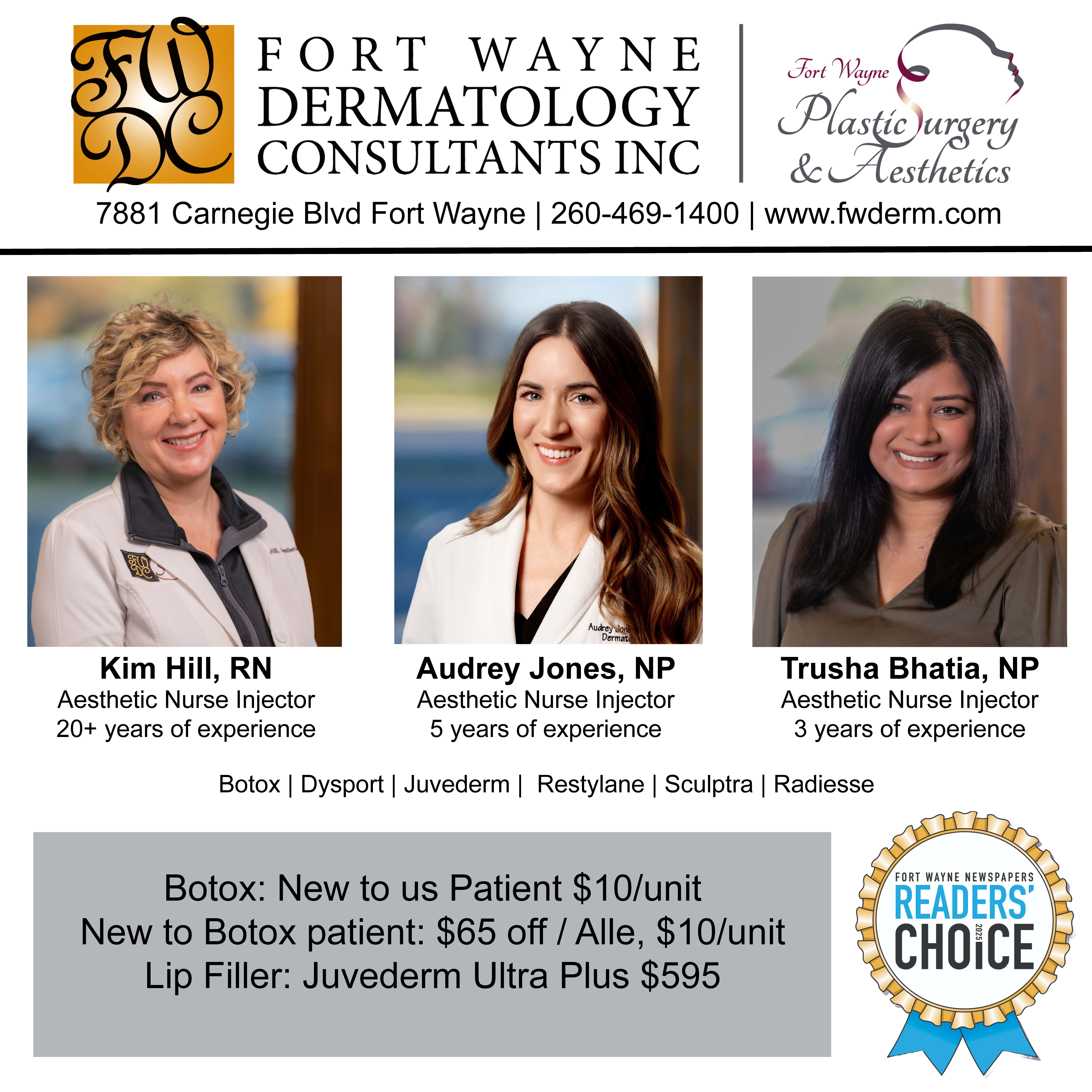 Fort Wayne Dermatology + Plastic Surgery & Aesthetics Facebook ad