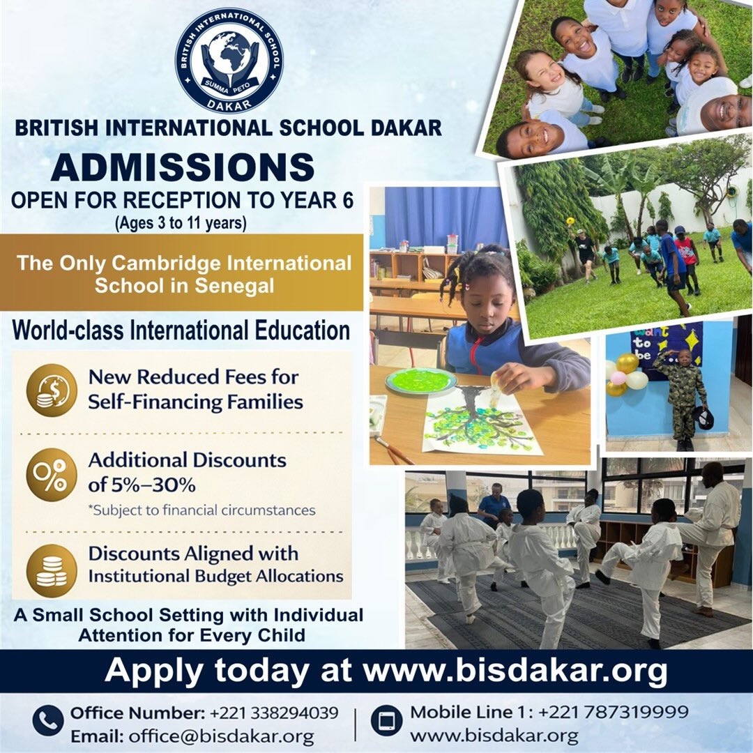 British International School Dakar Facebook ad: Home