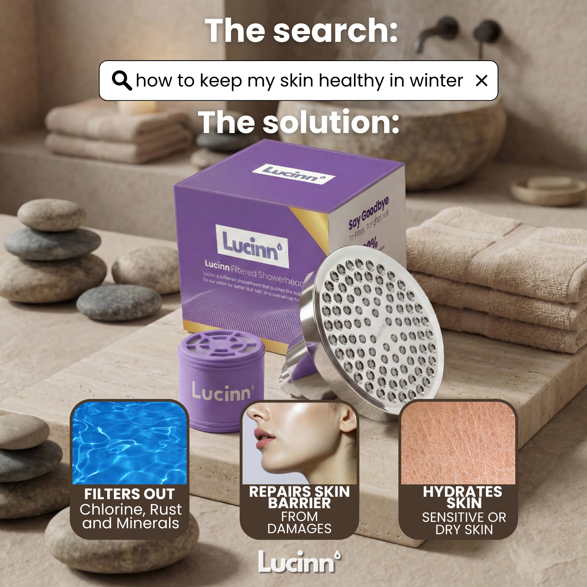 Lucinn Filtered Showerhead Facebook ad