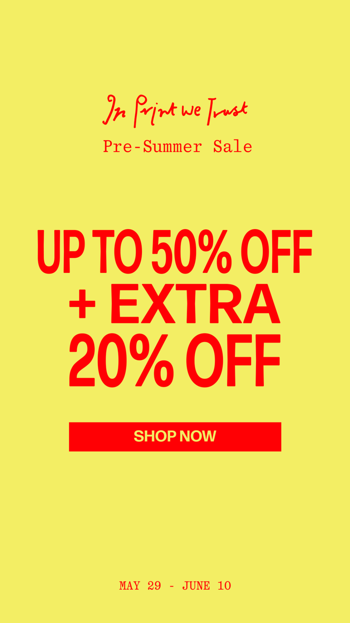 In Print We Trust Facebook ad: Just Restocked After 4 Months