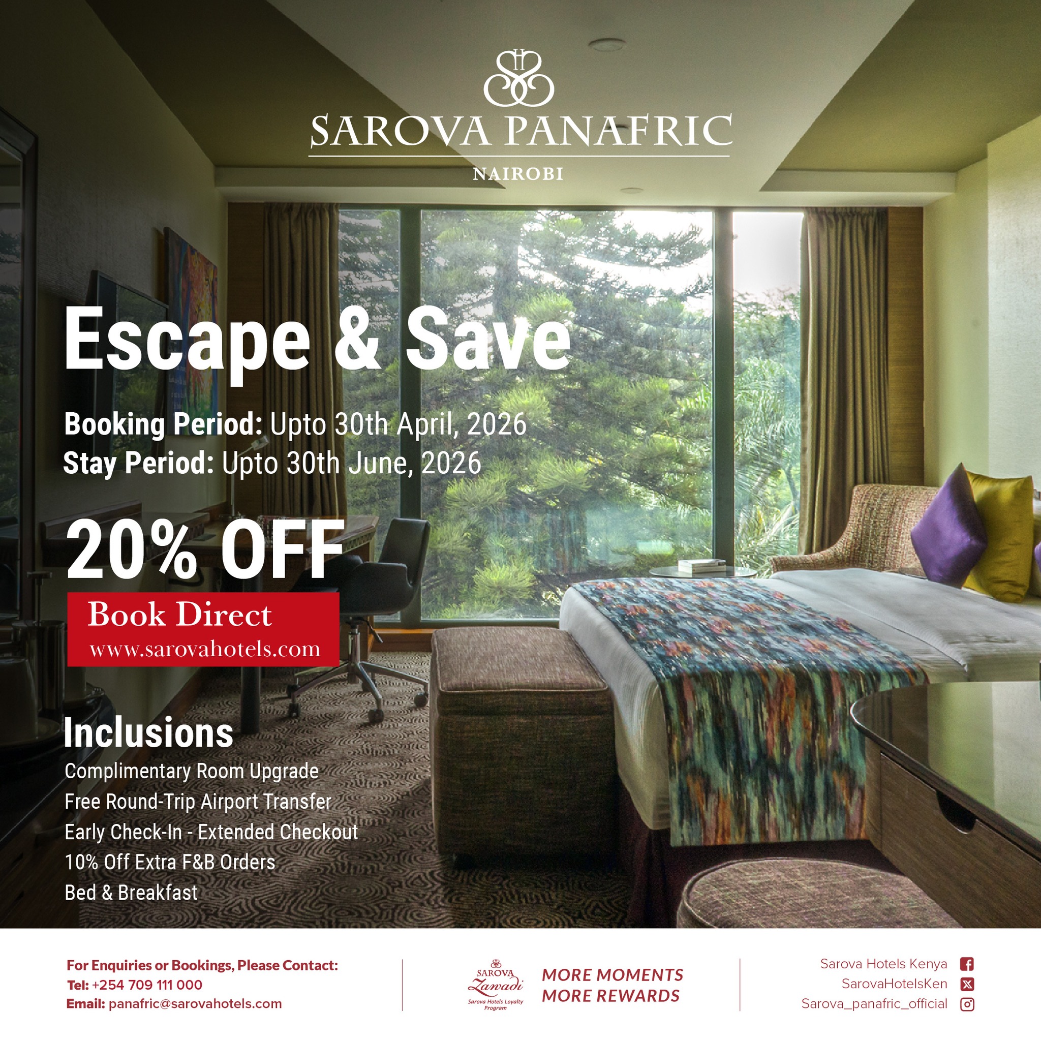 Sarova Panafric Hotel Facebook ad: Escape the ordinary in the heart of Nairobi