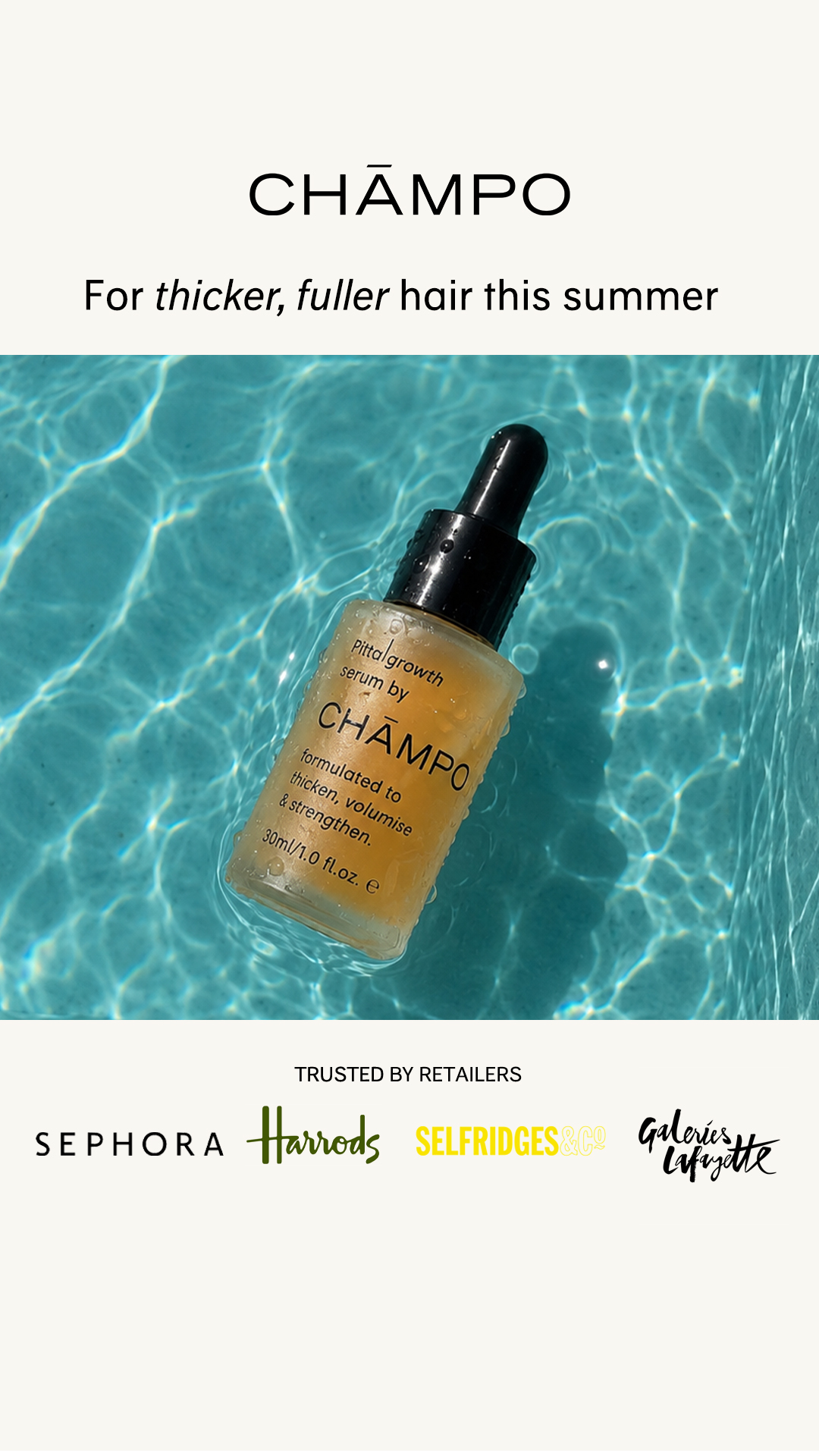 Chāmpo Haircare Facebook ad