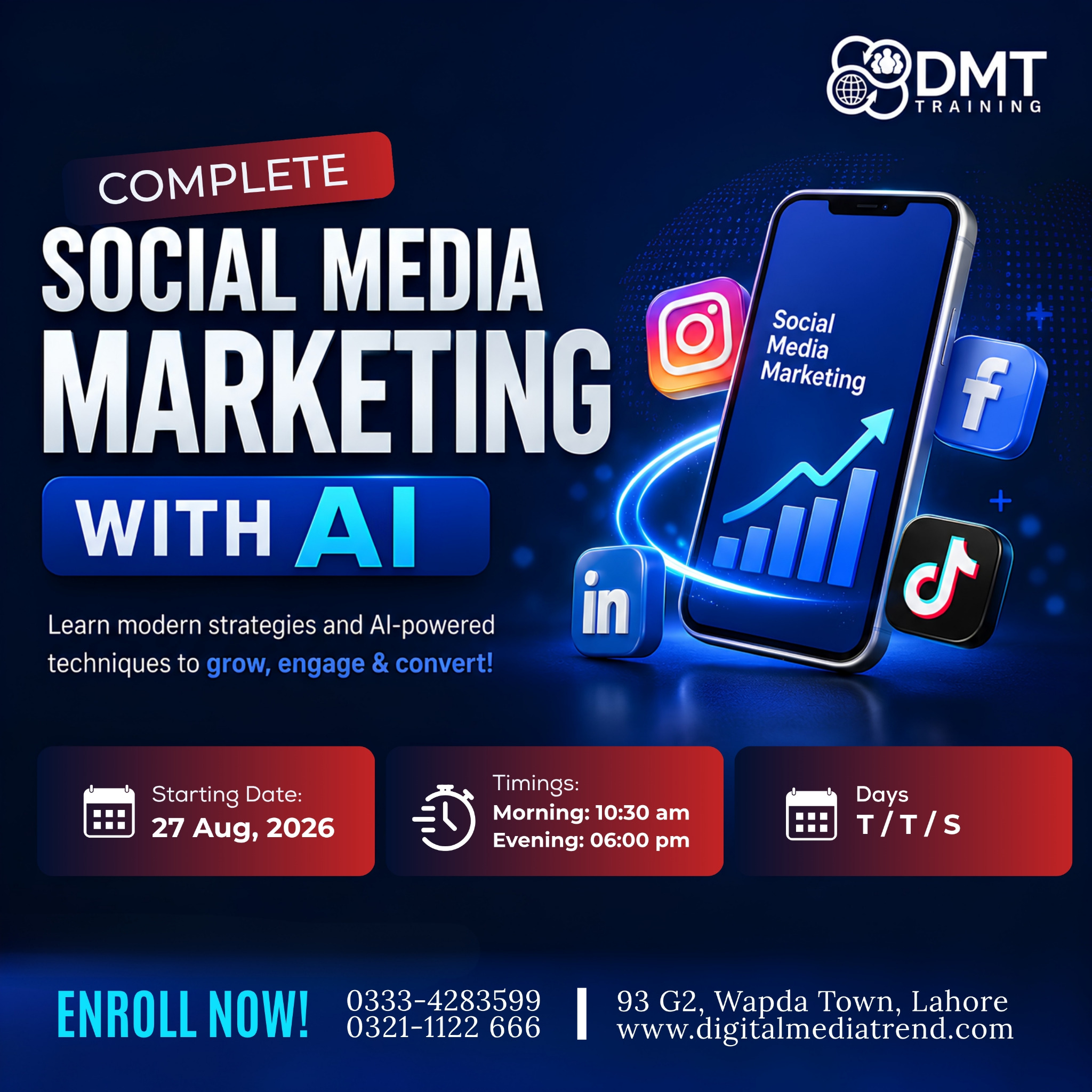 DMT, Digital Marketing Services & Training, Lahore Facebook ad
