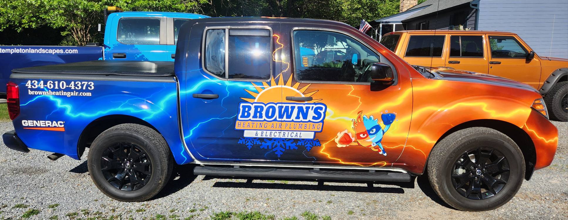 Alpha Wolf Signs Inc. Facebook ad: Brown's Heating, Air, Plumbing & Electrical got us…