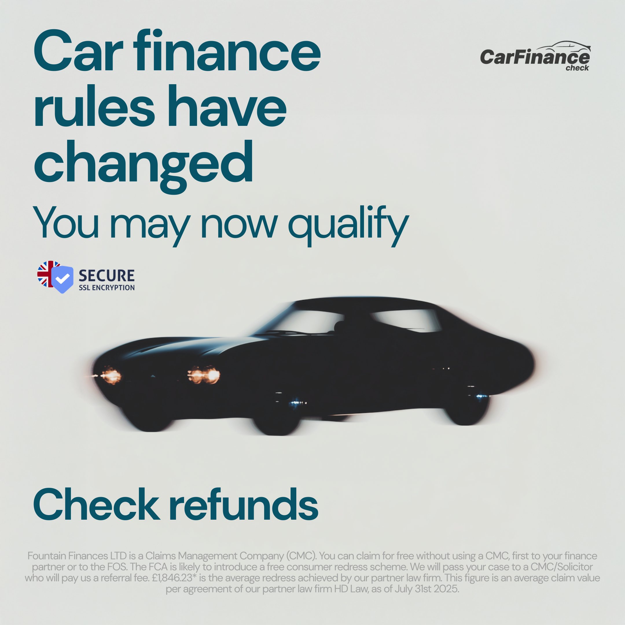CarFinance Check Facebook ad from Mar 27, 2026