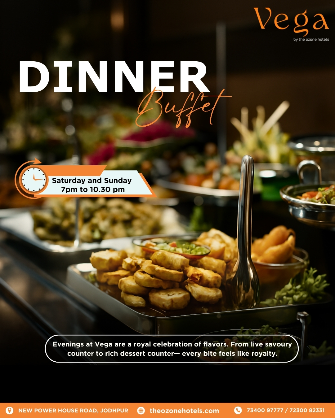 Vega by The Ozone Hotels Facebook ad: End your weekend on a royal note with…