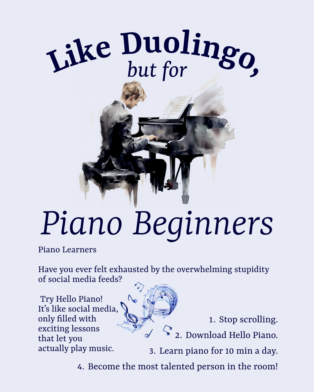 Piano in 10 Minutes a Day Facebook ad: Play Piano Now