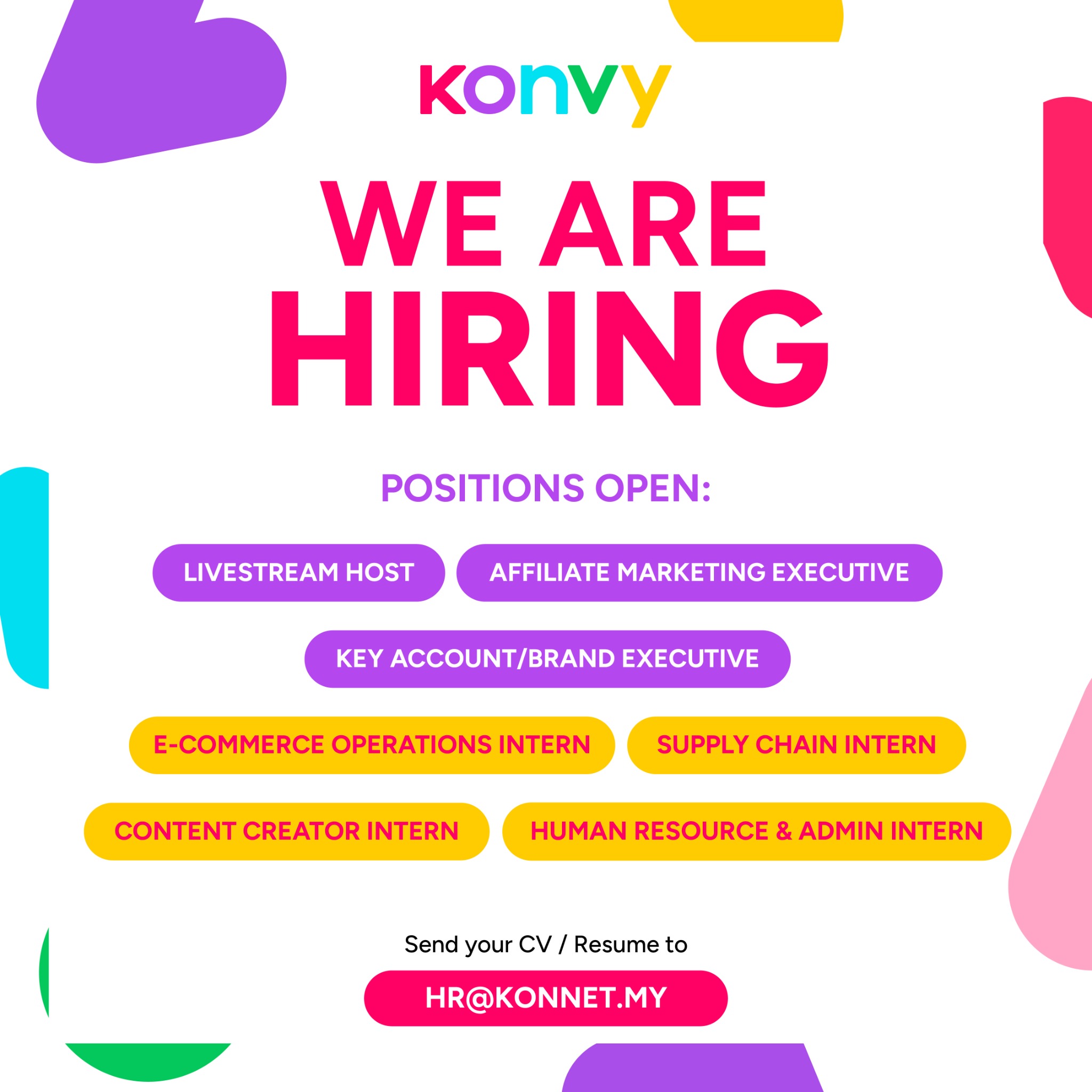 Konvy Malaysia Facebook ad: Yes, we're hiring!