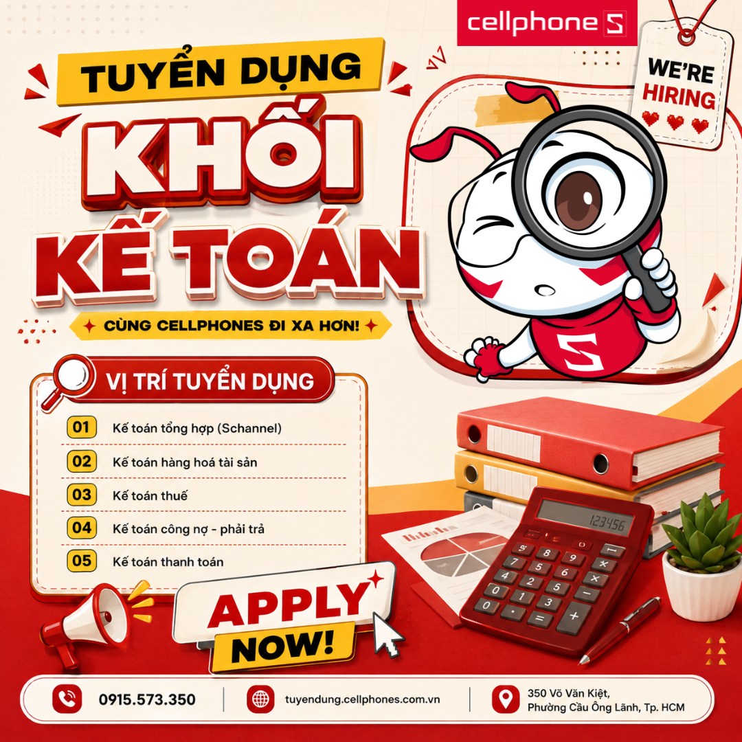 Tuyển dụng CellphoneS & Điện Thoại Vui Facebook ad
