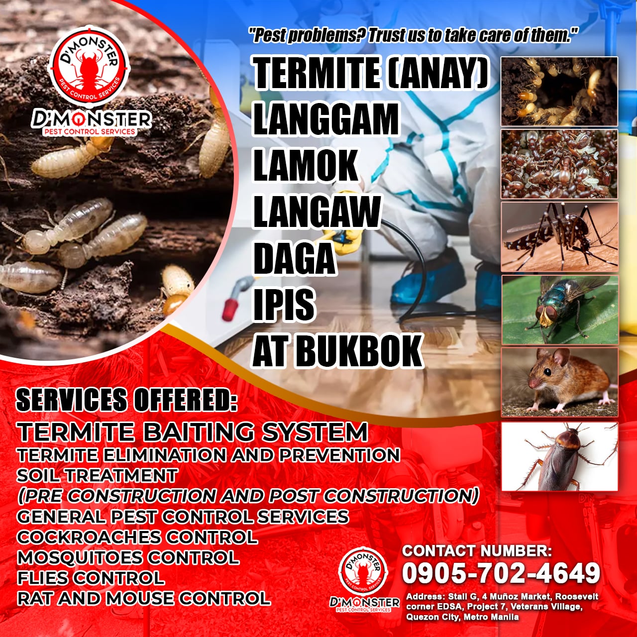 D'Monster Pest Control Services Facebook ad