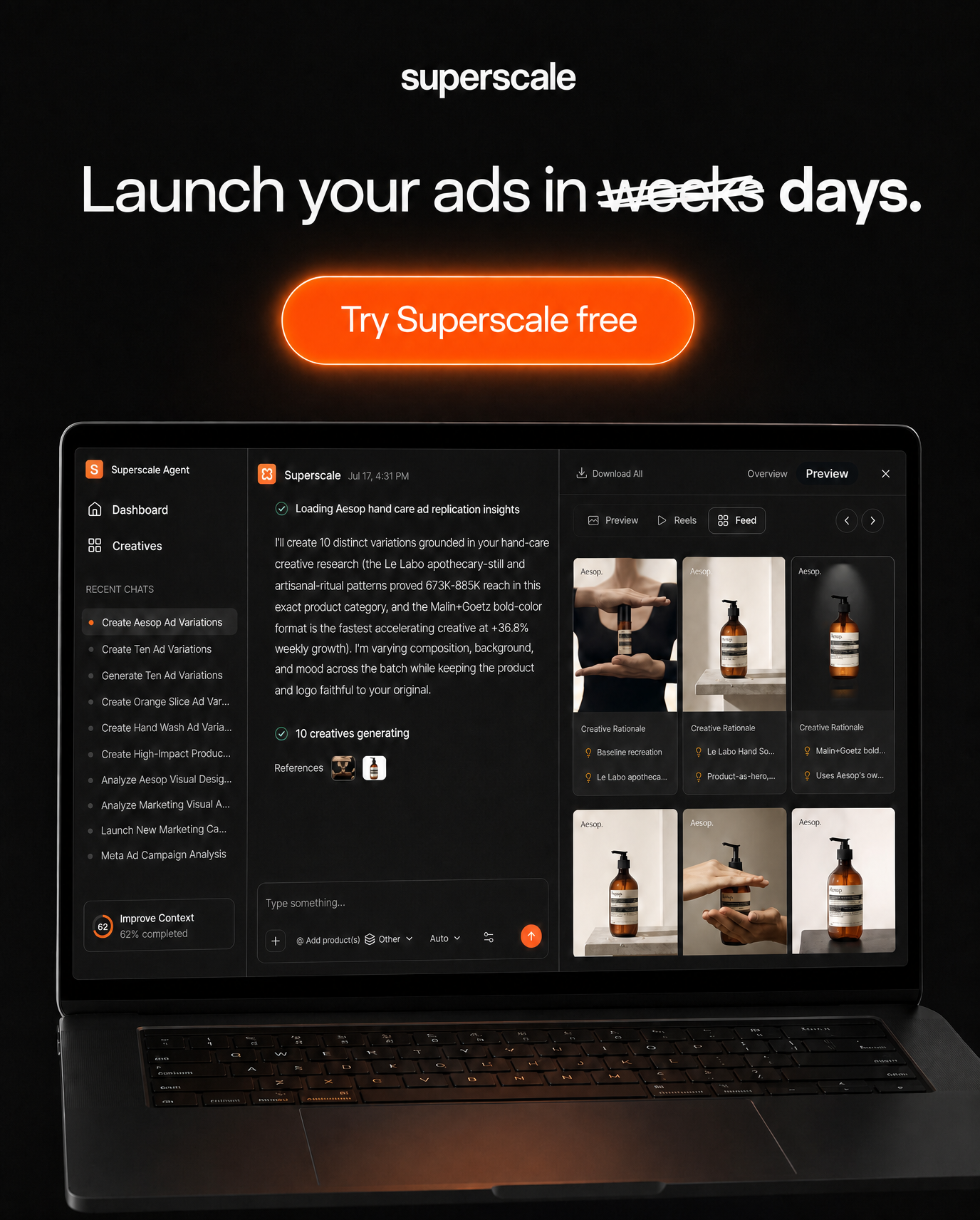 Superscale AI Facebook ad: Meet your AI creative strategist