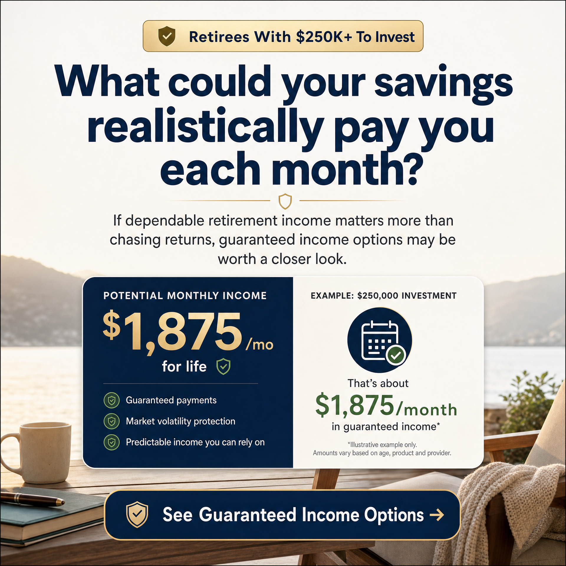 RetireWell Annuities Facebook ad: Retire on YOUR Terms, Not the Market’s
