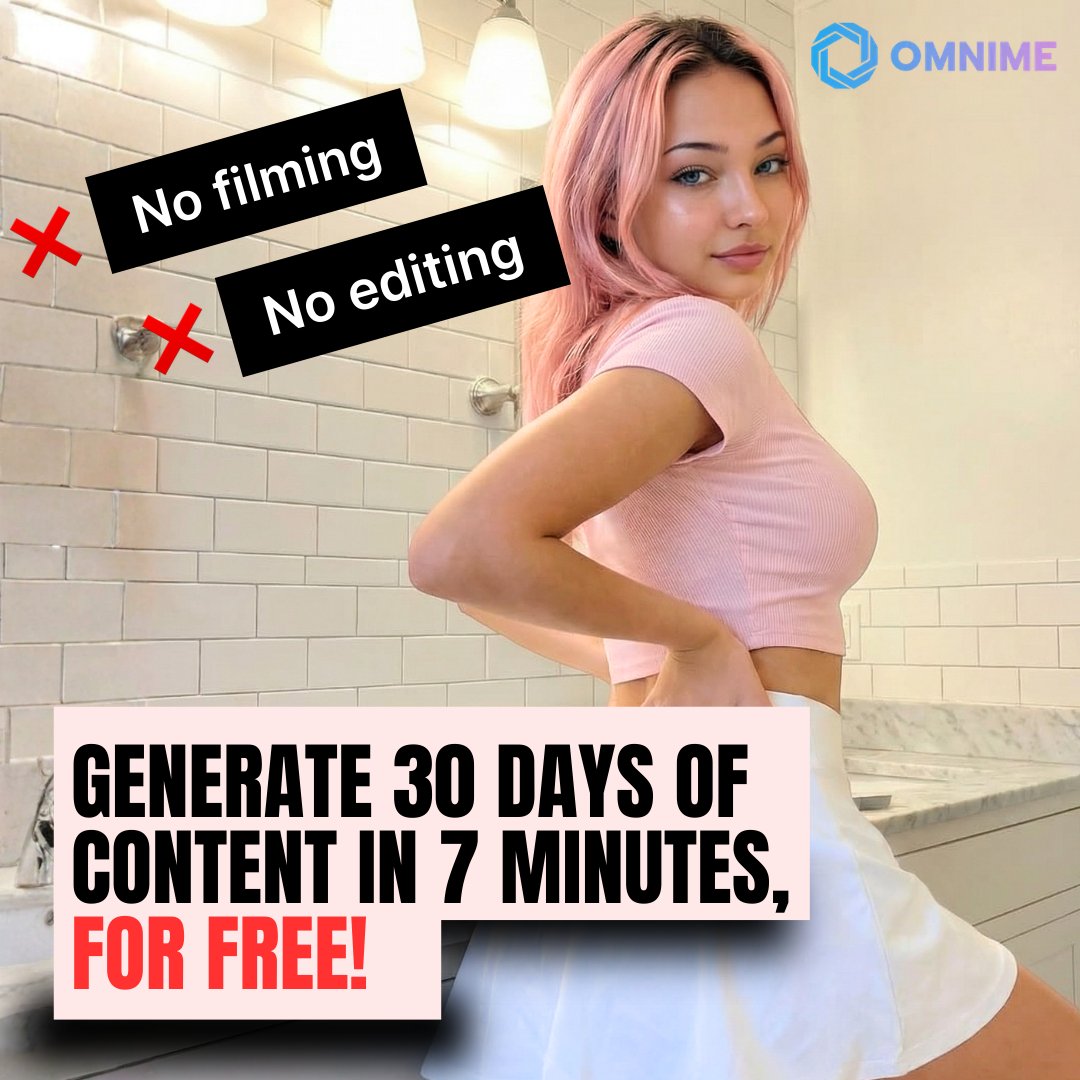 Omnime AI Facebook ad: Creators: Generate a Full Month of Content in 7 Minutes…