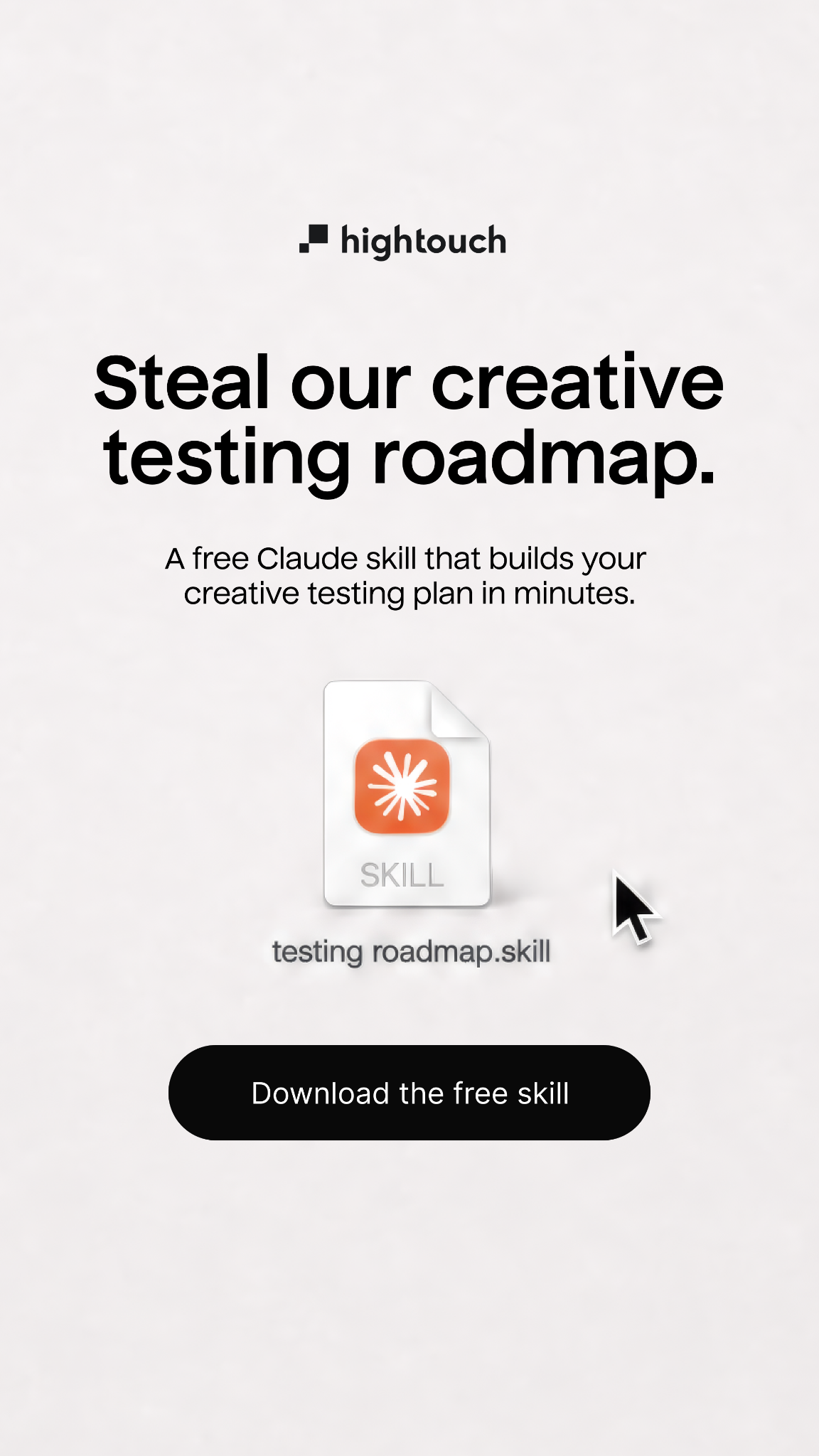 Hightouch Facebook ad: Build your testing roadmap in minutes