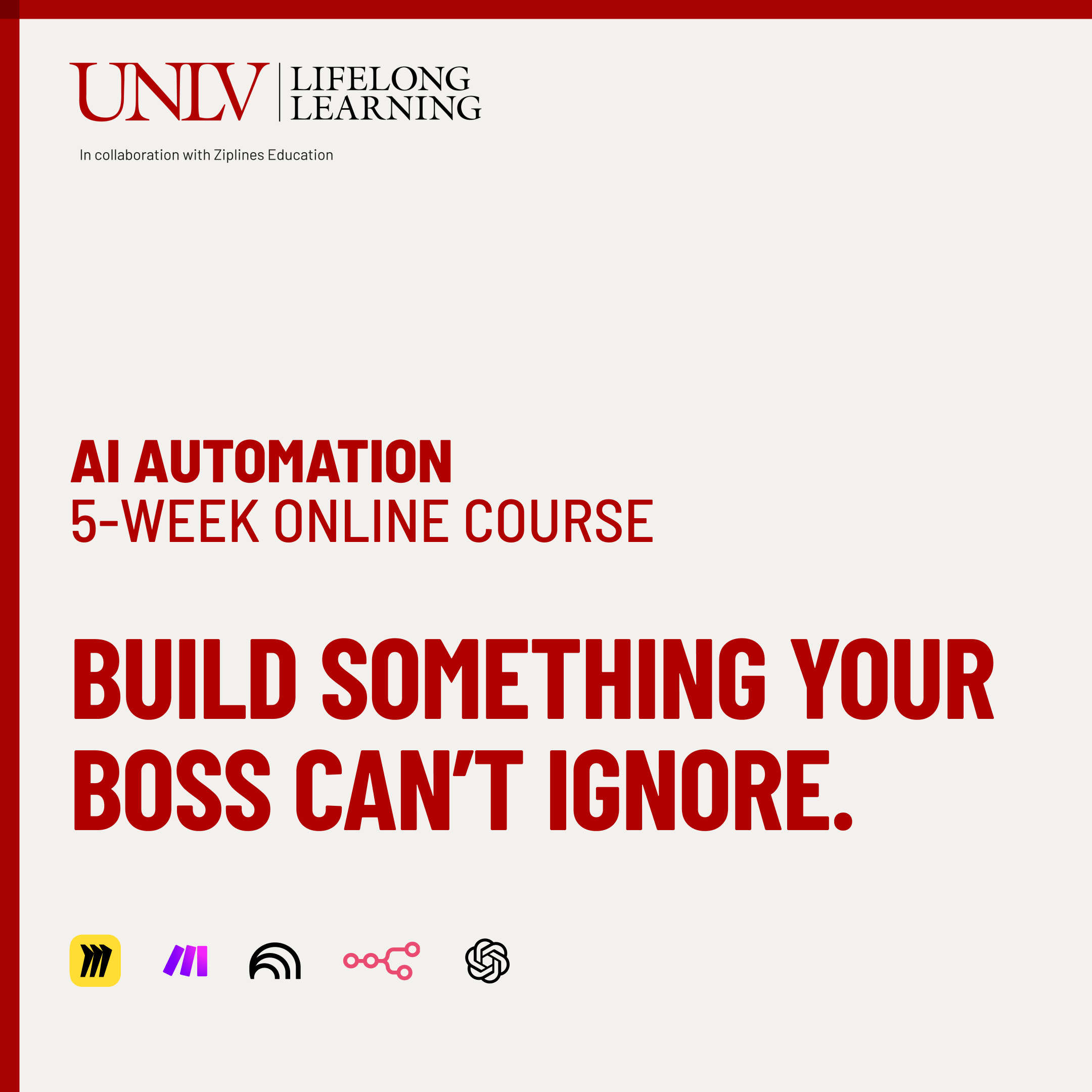 UNLV Lifelong Learning Facebook ad