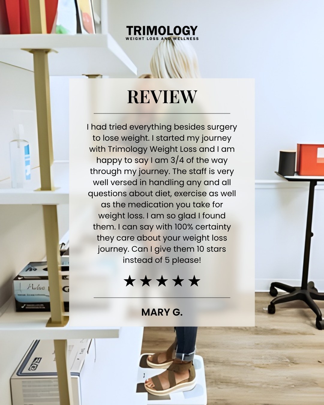 Trimology Weight Loss and Wellness Facebook ad: Every success story reminds us of the responsibility…