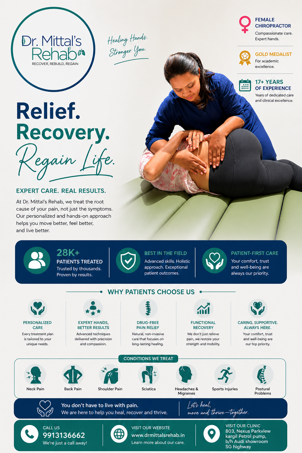 Dr Mittal's Rehab Facebook ad: Trouble bending, walking or sitting because of pain?