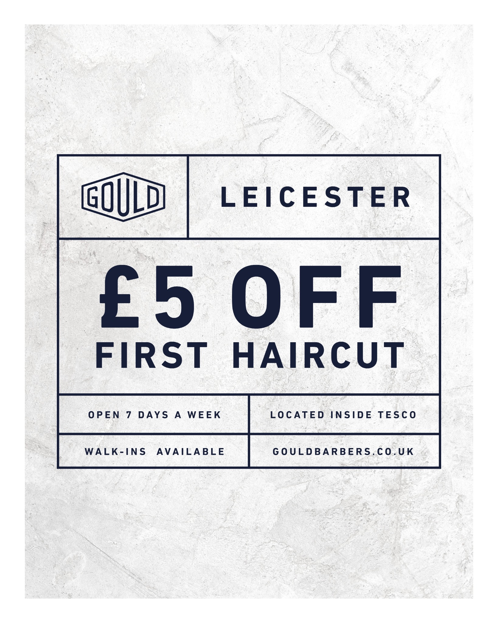 Gould Barbers Facebook ad: £5 off your First Haitcut