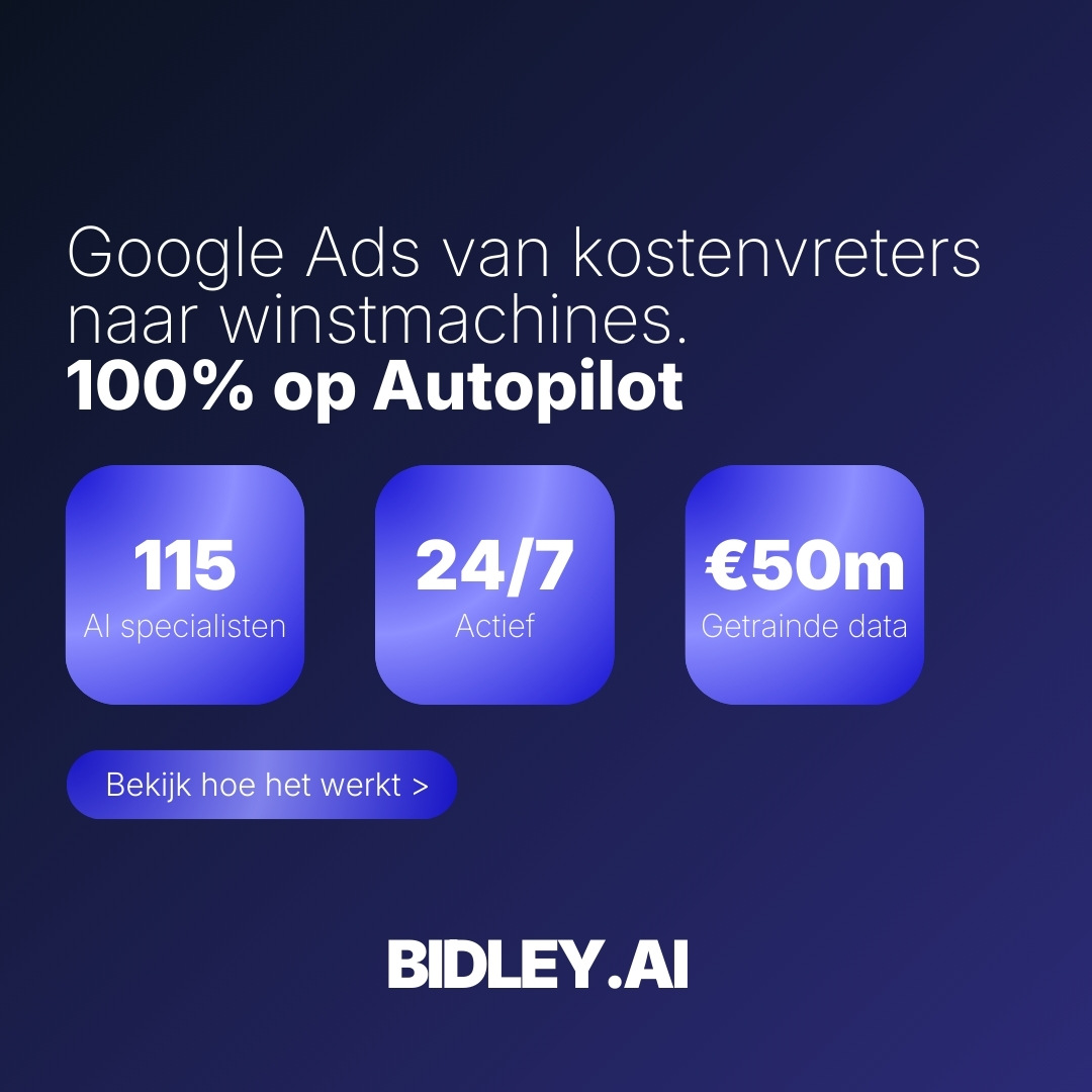 Bidley.ai - 24/7 AI Google Ads optimalisatie Facebook ad