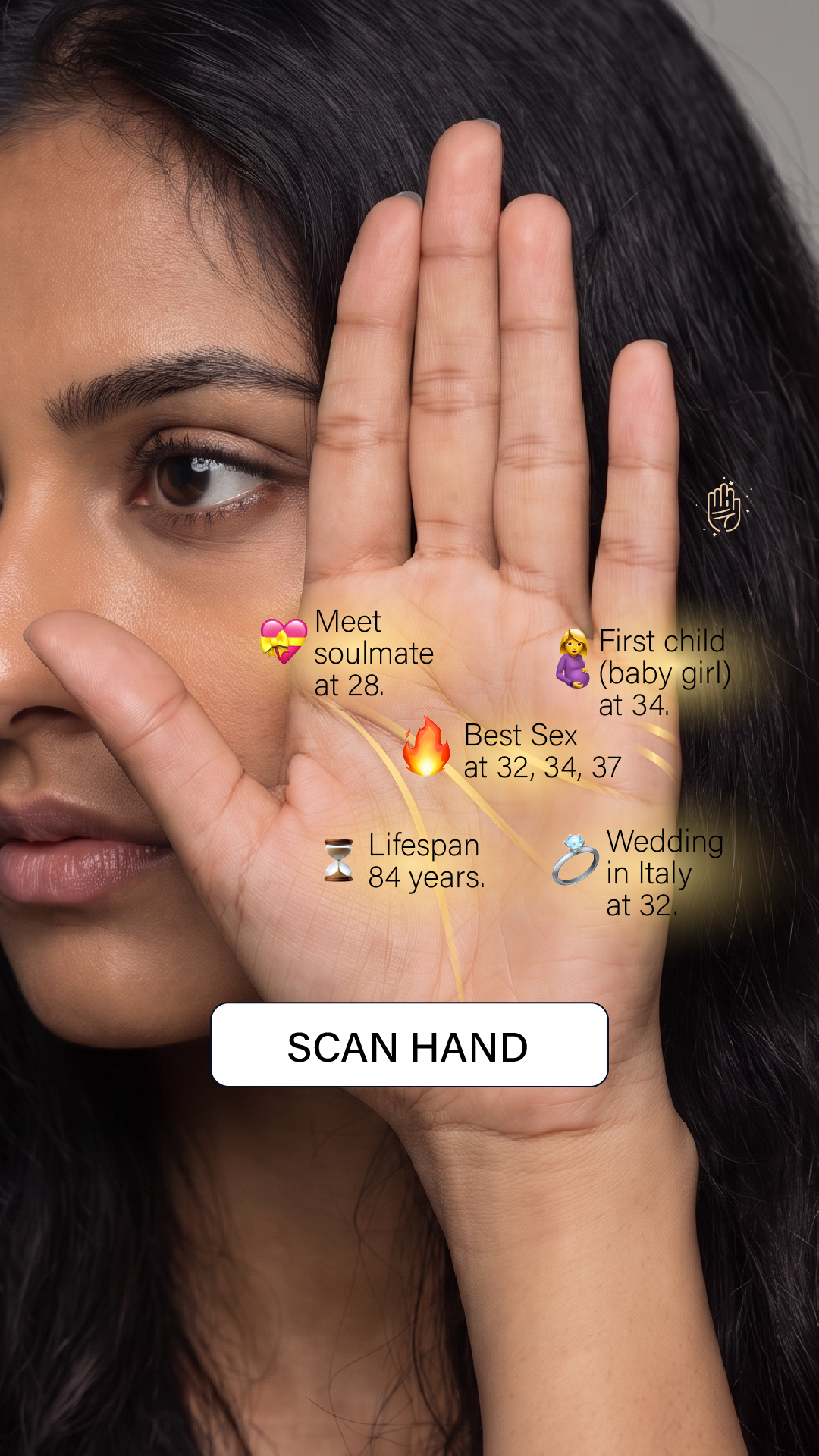 Palm reading insights Facebook ad