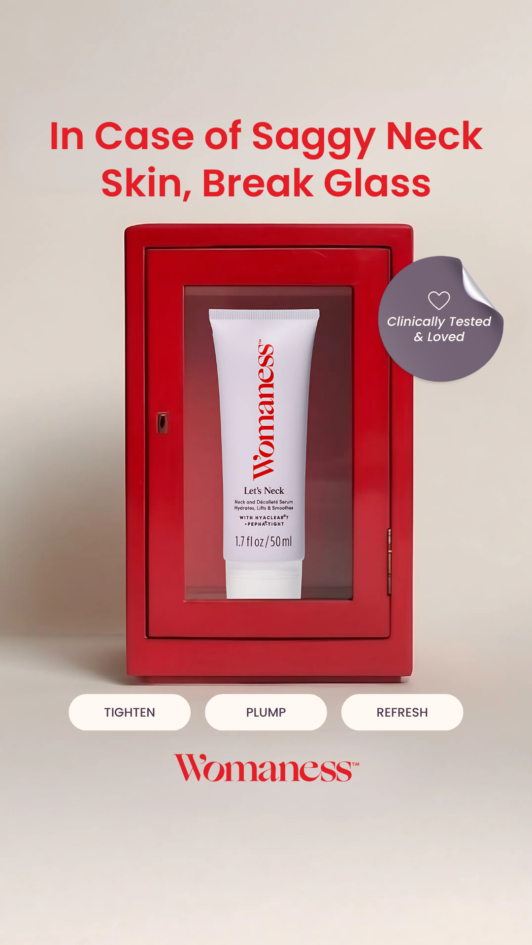 Womaness Facebook ad: Skincare Made for Menopausal Skin, Save Up To 10%