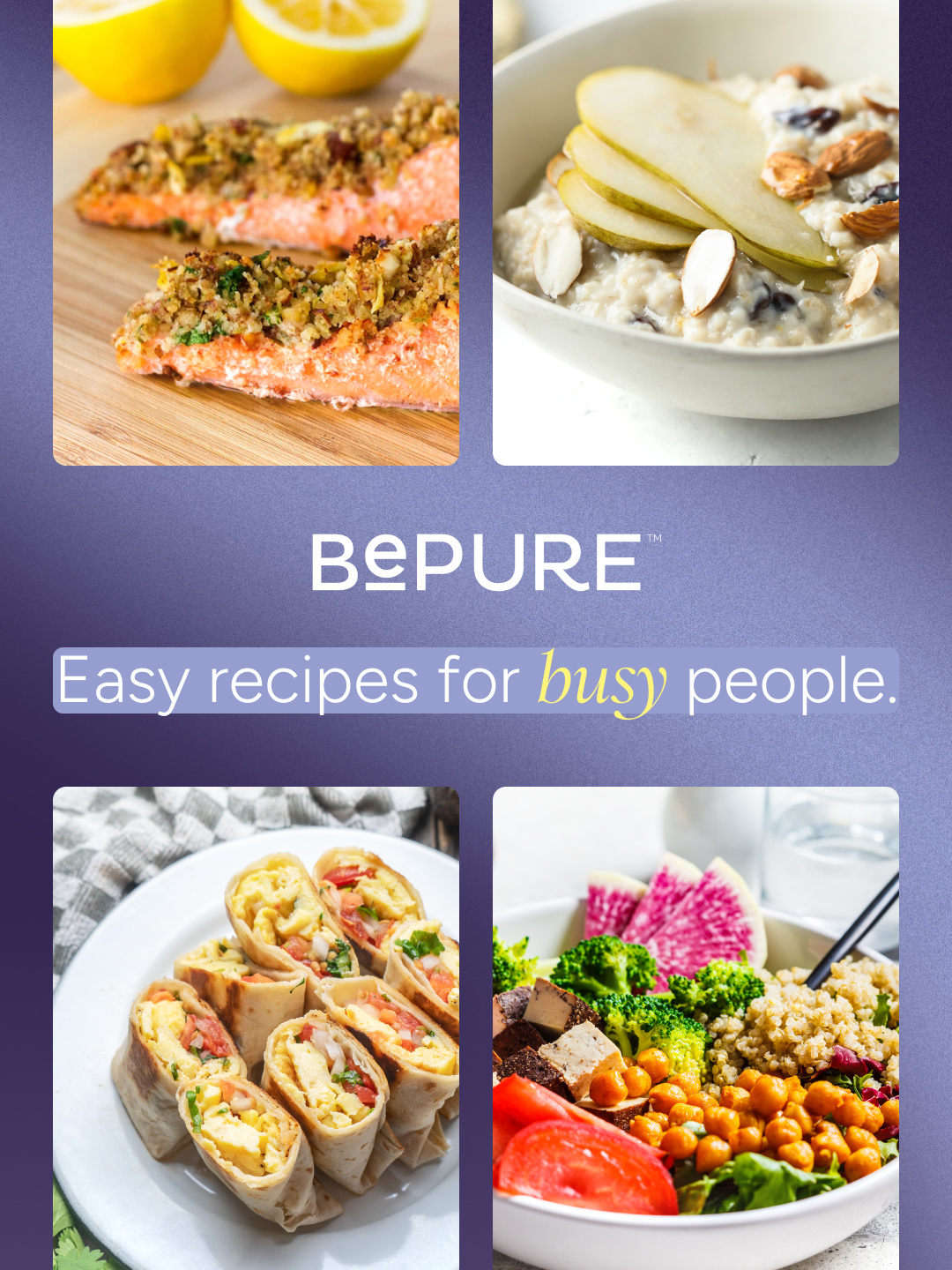 BePure Wellness Facebook ad: Easy Recipes for Busy People