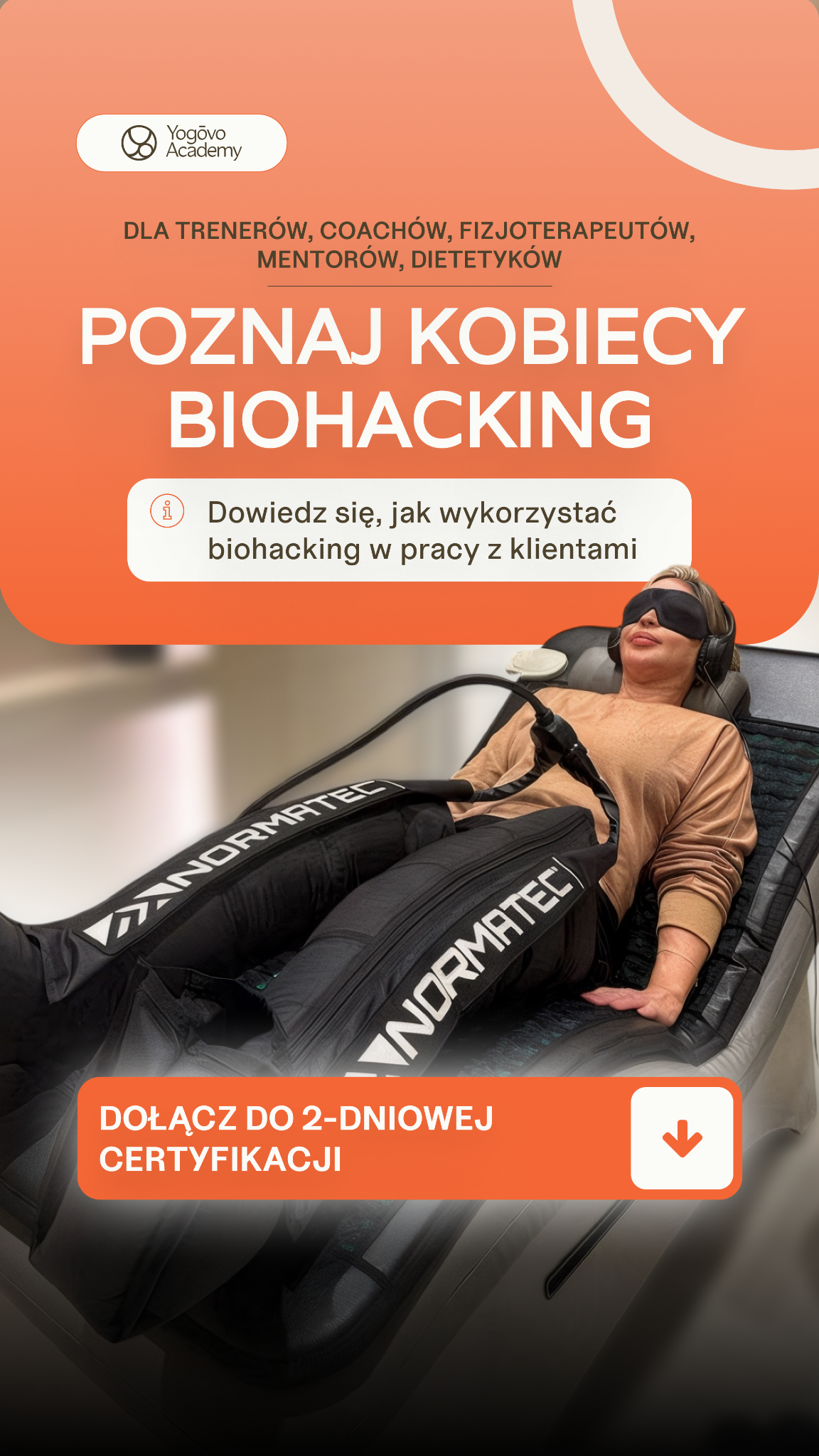 Yogovo studio Facebook ad: Biohacking to nie trend.