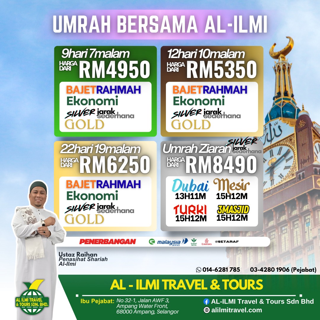Al-ILMI Travel & Tours Sdn Bhd Facebook ad: UMRAH BERSAMA AL-ILMI