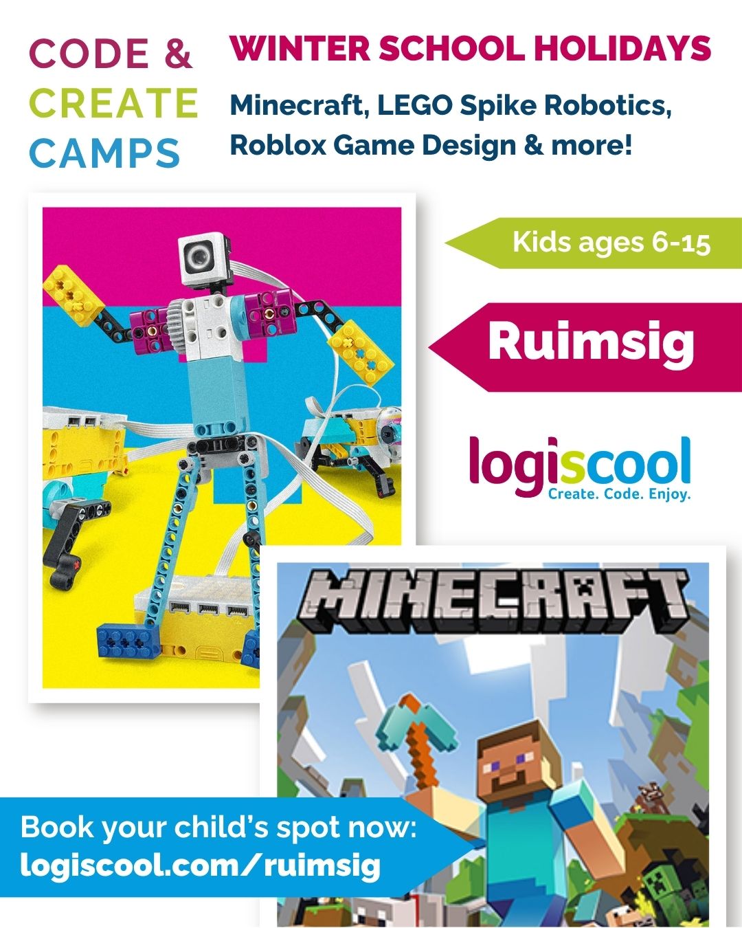 Logiscool Ruimsig Facebook ad: Discover our Holiday Camps