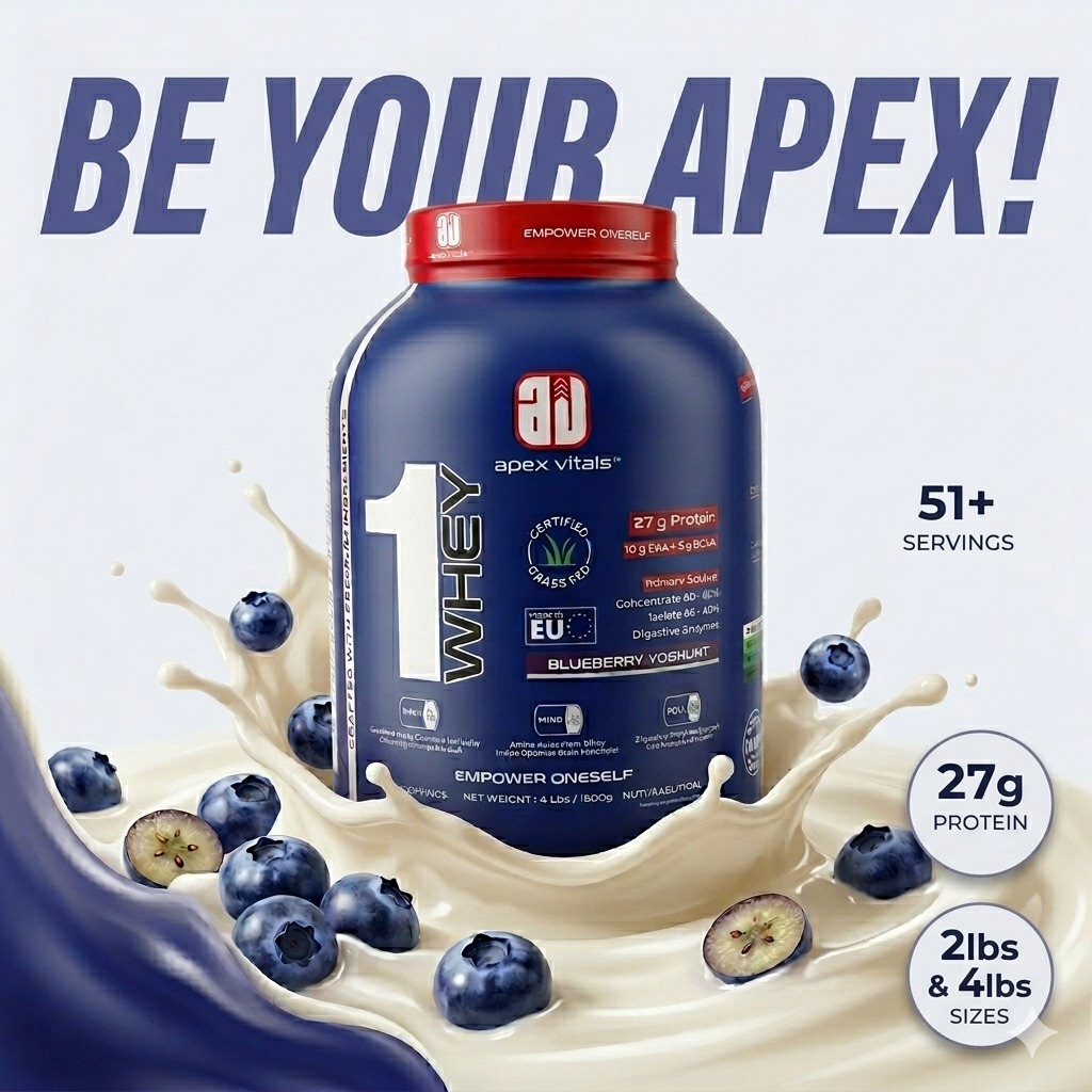 ApexVitals Facebook ad: Apex Vitals 1 Whey, Grass-Fed 1 Whey Protein Powder | 4lbs…